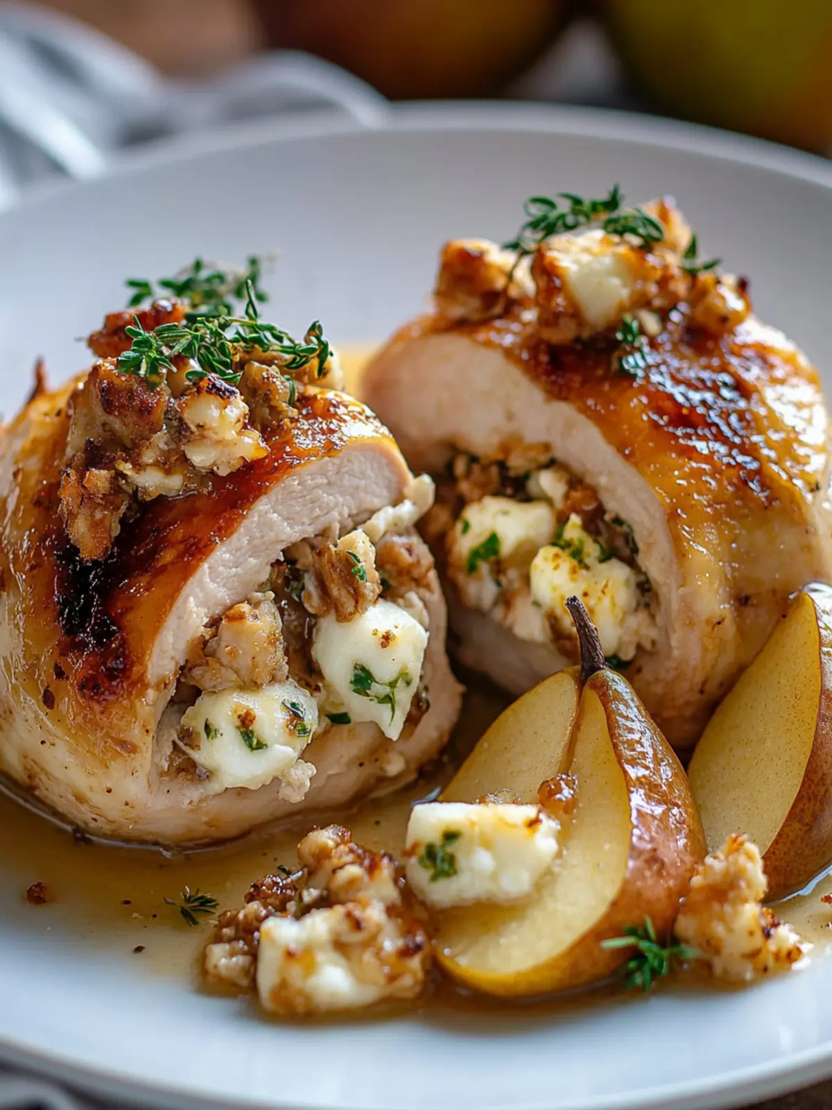 Delicious Chicken Stuffed with Pears and Goat Cheese Bliss 4 Chicken Stuffed with Pears and Goat Cheese
