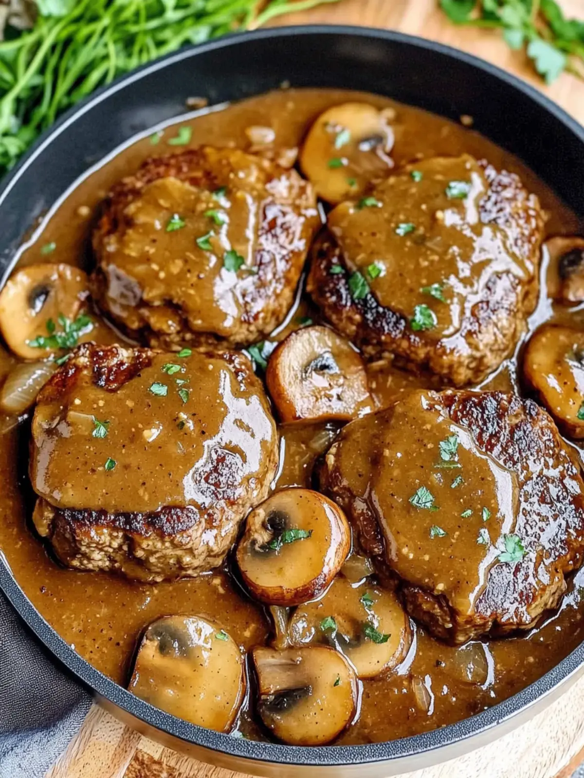 Salisbury Steak with Mushroom Onion Gravy