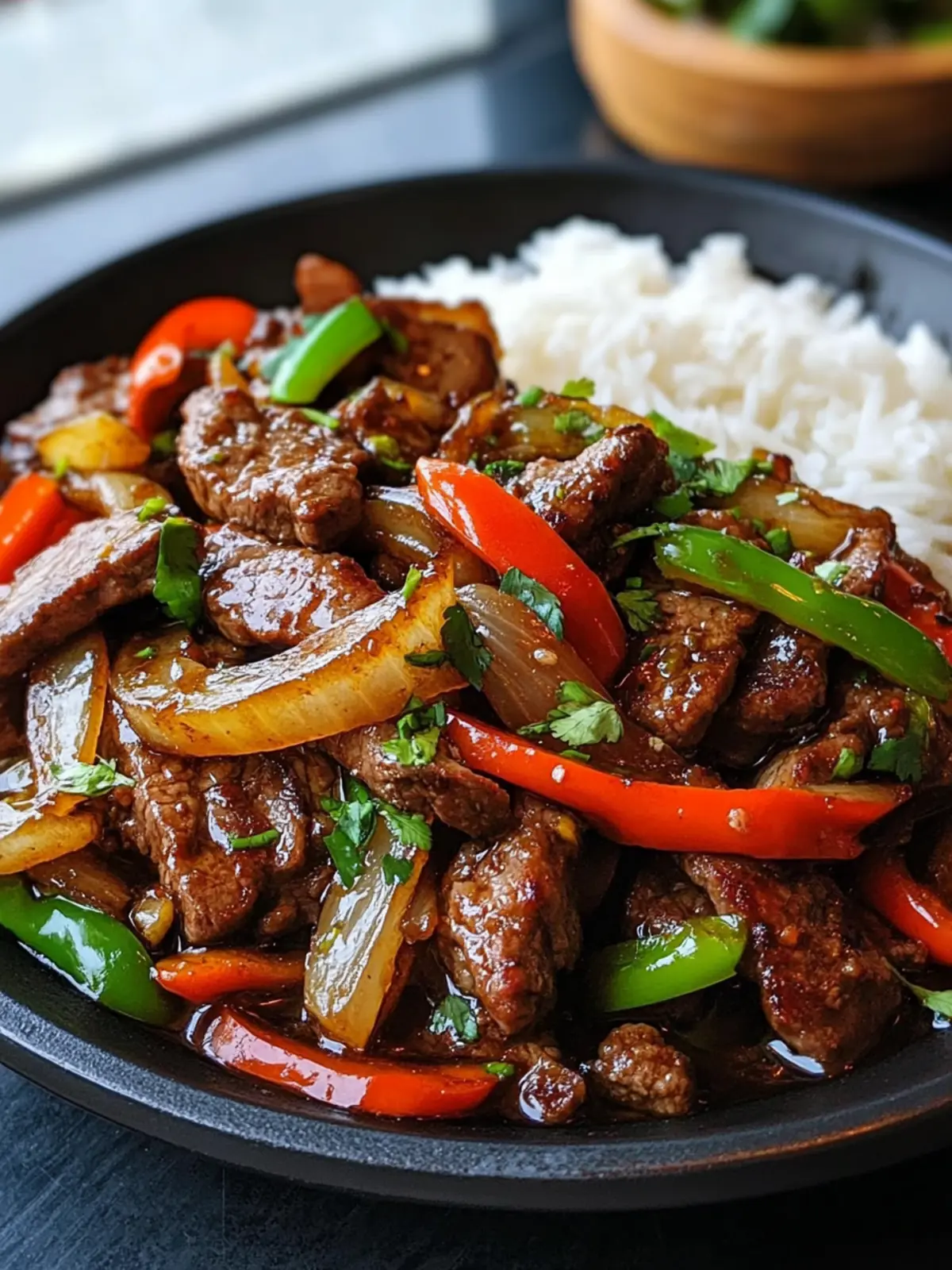 Sizzling Chinese Pepper Steak with Onions