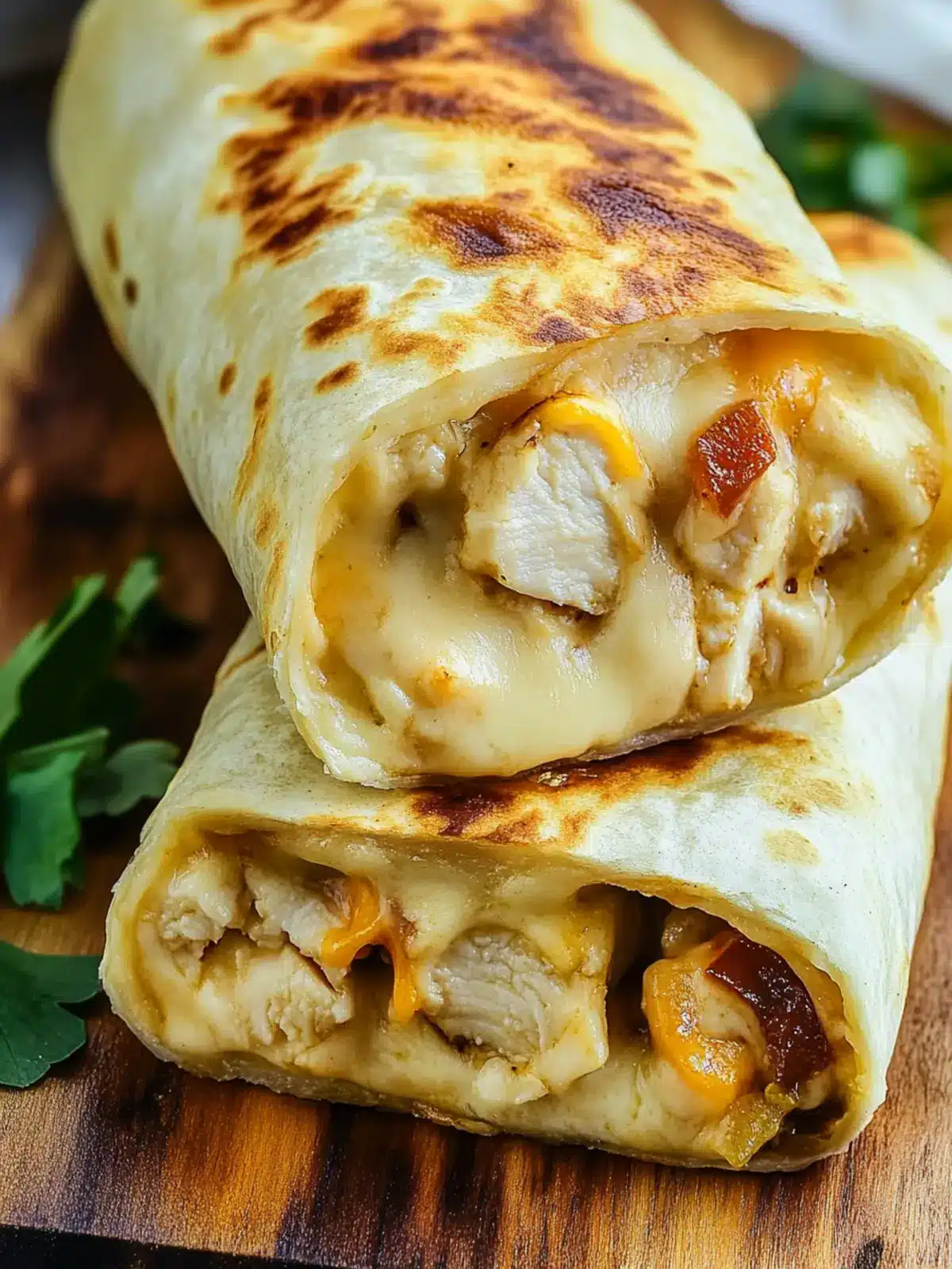 Cheesy Garlic Chicken Wraps for Quick Dinner Bliss 2 Cheesy Garlic Chicken Wraps
