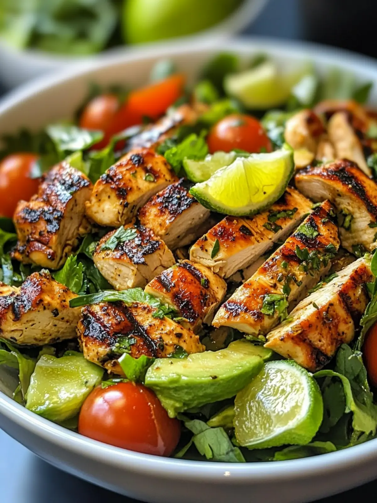 Fresh Grilled Chicken Avocado Salad with Zesty Cilantro Lime Dressing 3 GRILLED CHICKEN AVOCADO SALAD WITH CILANTRO LIME DRESSING