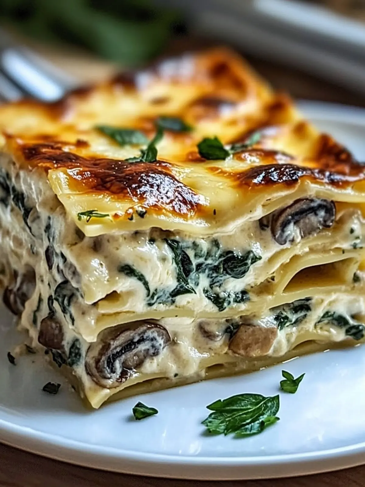 Creamy Spinach & Mushroom White Sauce Lasagna That Delivers Smiles 4 Creamy Spinach & Mushroom White Sauce Lasagna