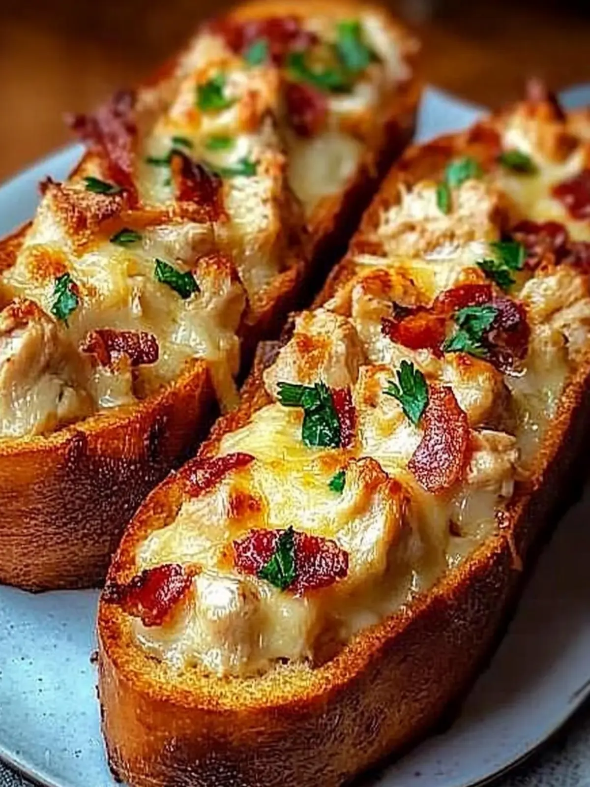 Cheesy Chicken Garlic Bread with Bacon: A Flavor Explosion 2 Cheesy Chicken Garlic Bread with Bacon