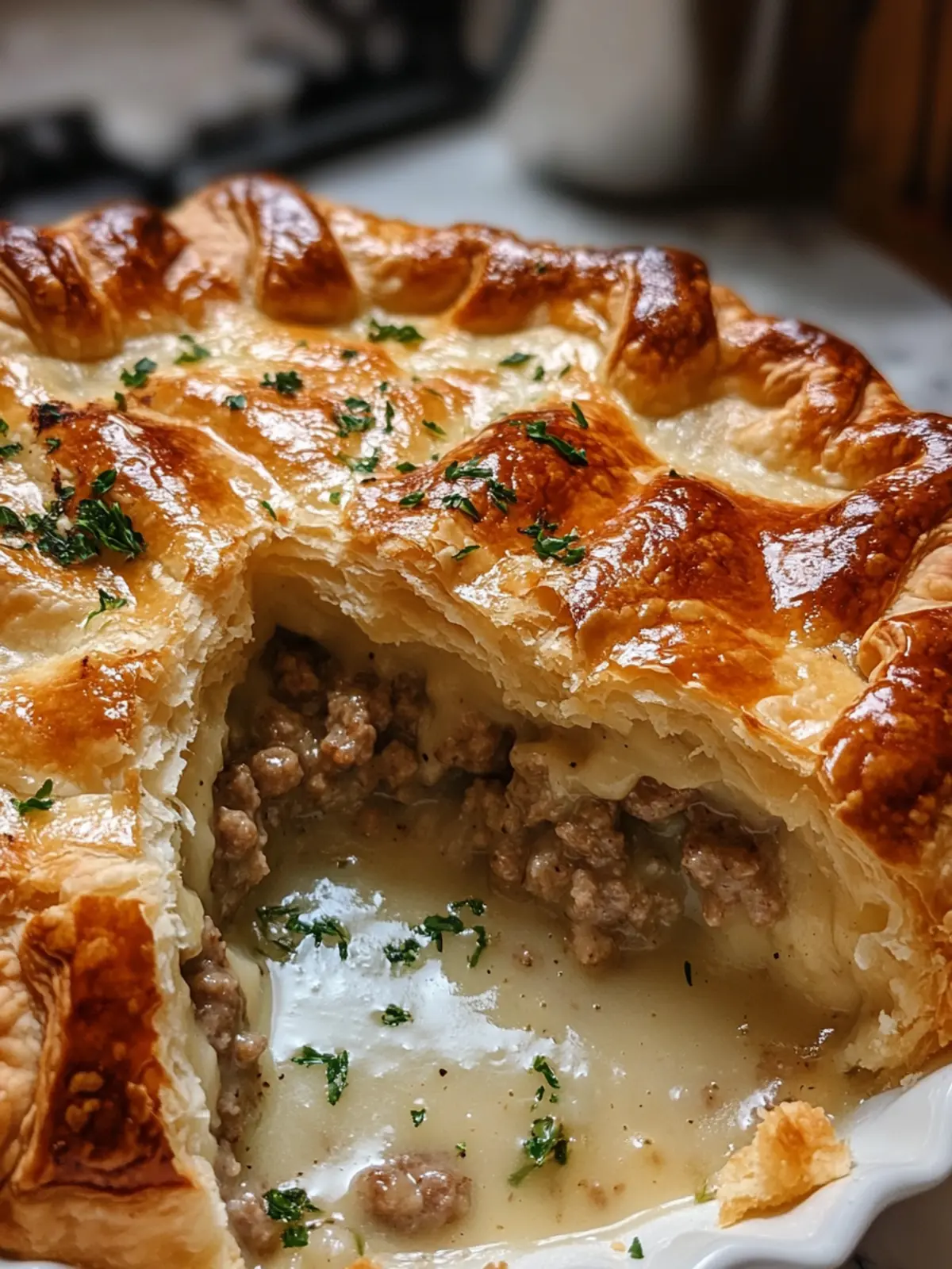 Sausage Gravy Puff Pie