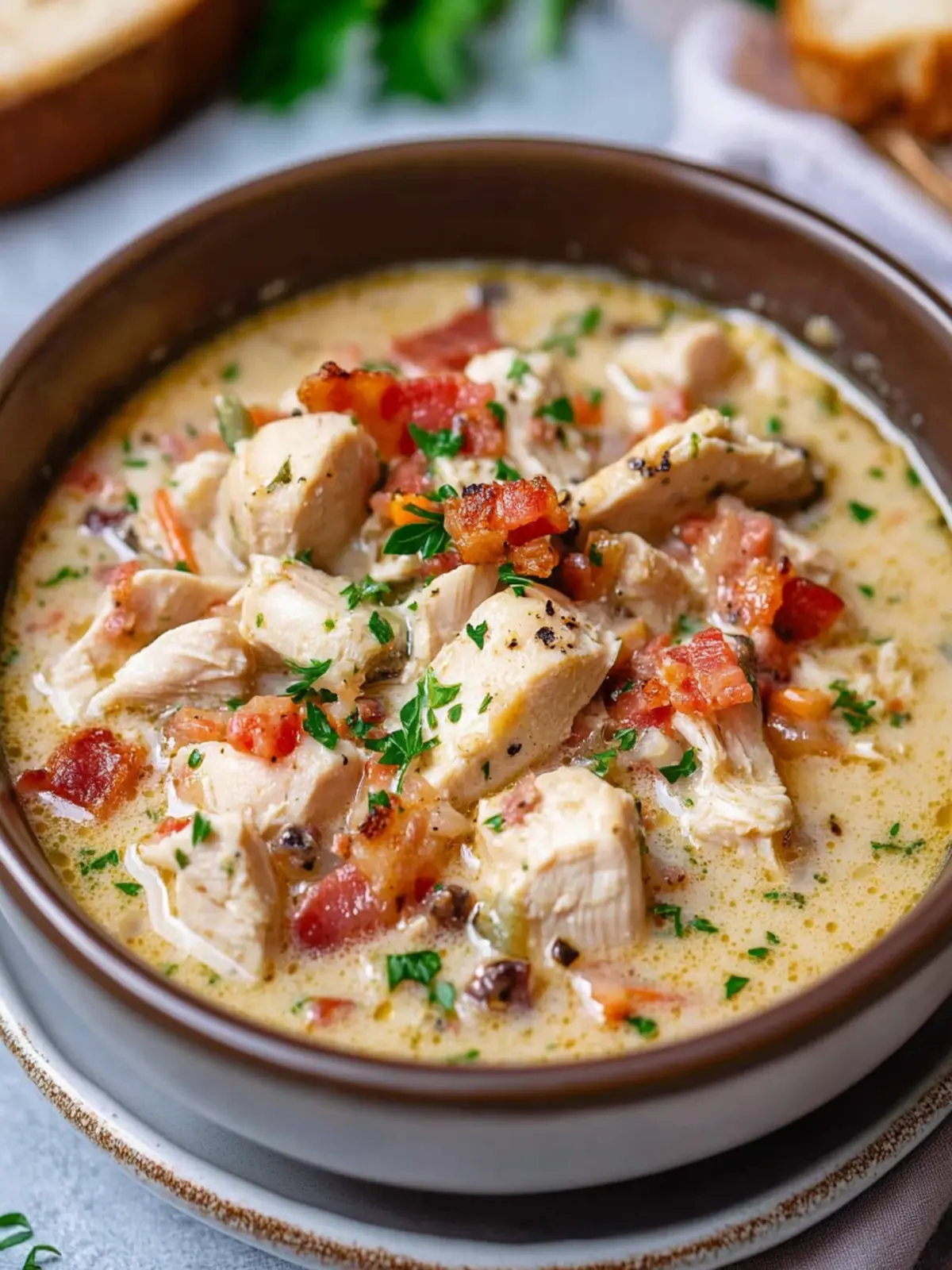 Creamy Chicken Stew with Bacon & Parmesan for Cozy Nights 2 Creamy Chicken Stew with Bacon & Parmesan ð¥ð§