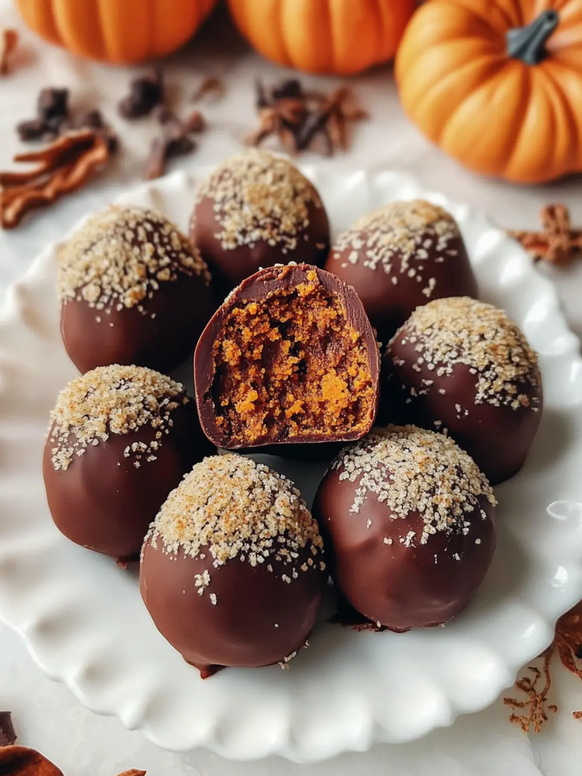 No-Bake Pumpkin Spice Vegan Truffles