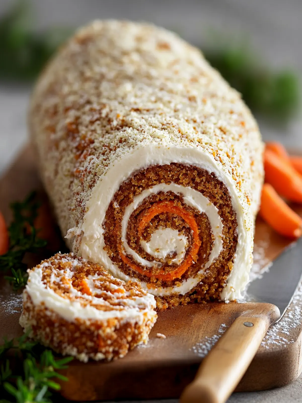 Carrot Cake Roll with Cream Cheese Frosting Filling