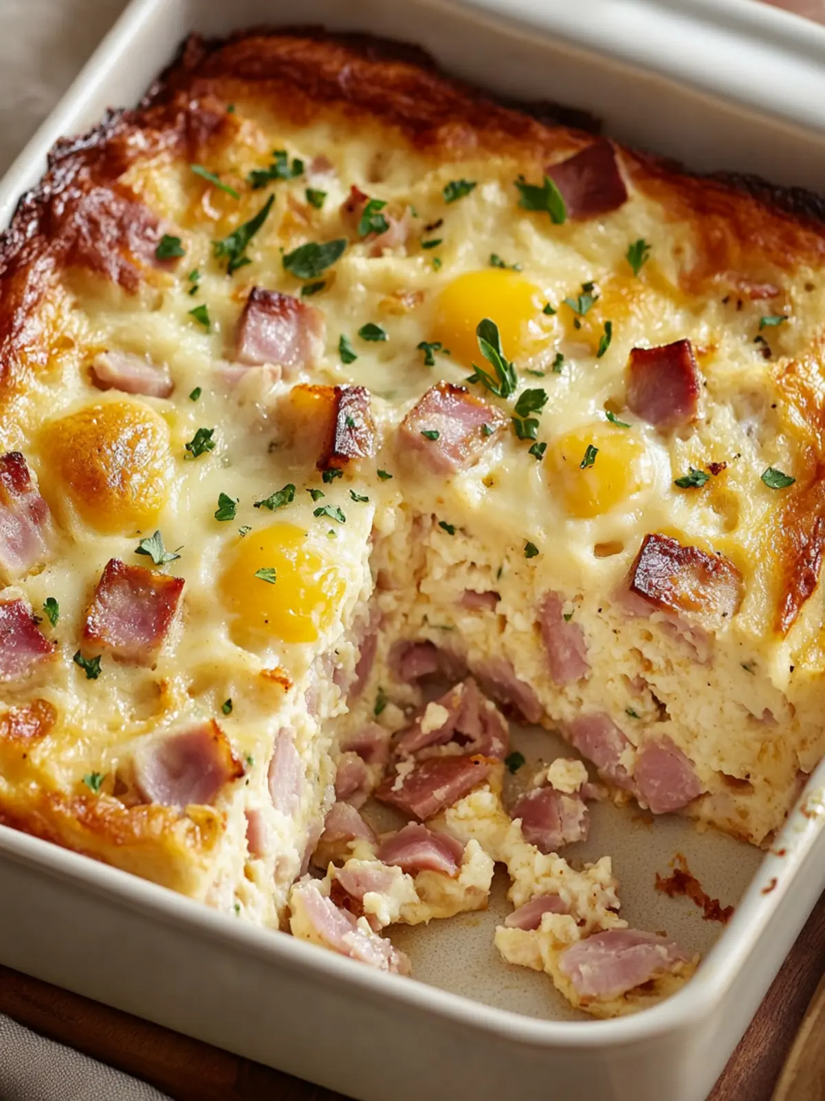 Cheesy ham Breakfast Bake