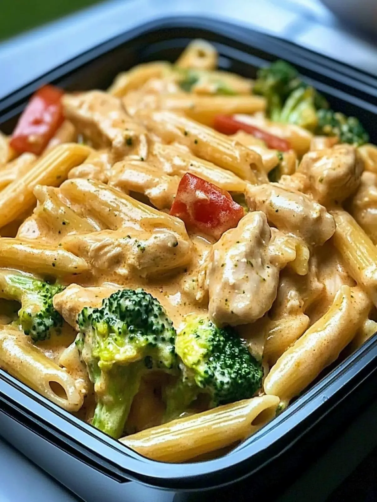 Creamy Chicken Penne Pasta with Broccoli & Peppers