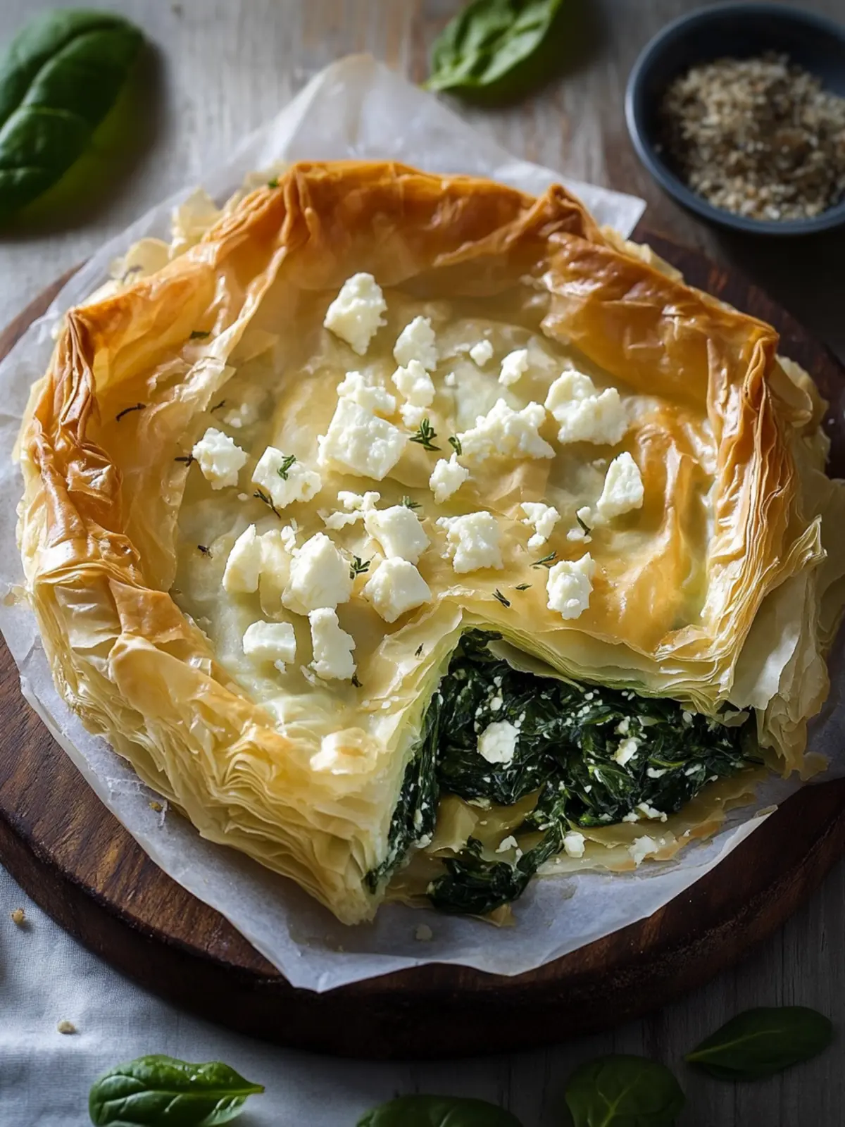 Delicious Spinach and Feta Phyllo Pie