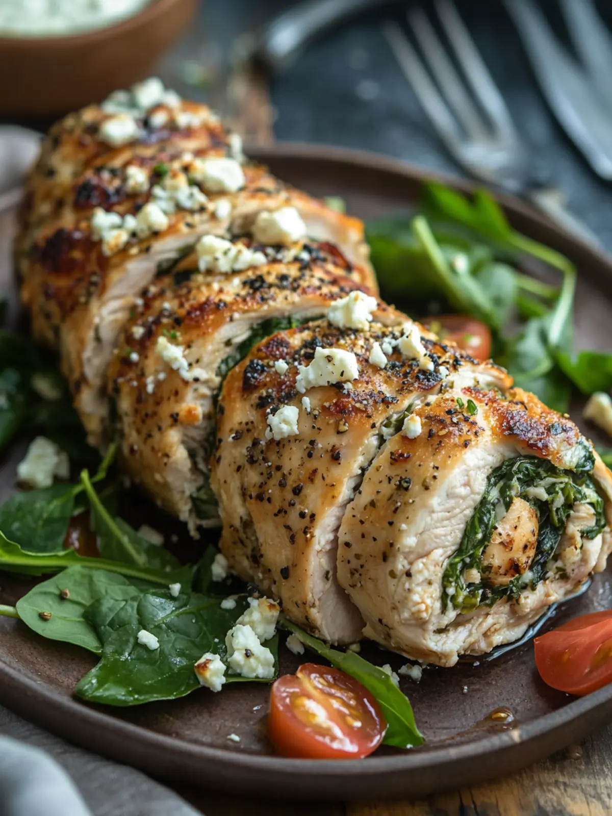 Irresistible Rolled Chicken with Feta & Spinach for Dinner Joy 3 Irresistible Rolled Chicken with Feta & Spinach