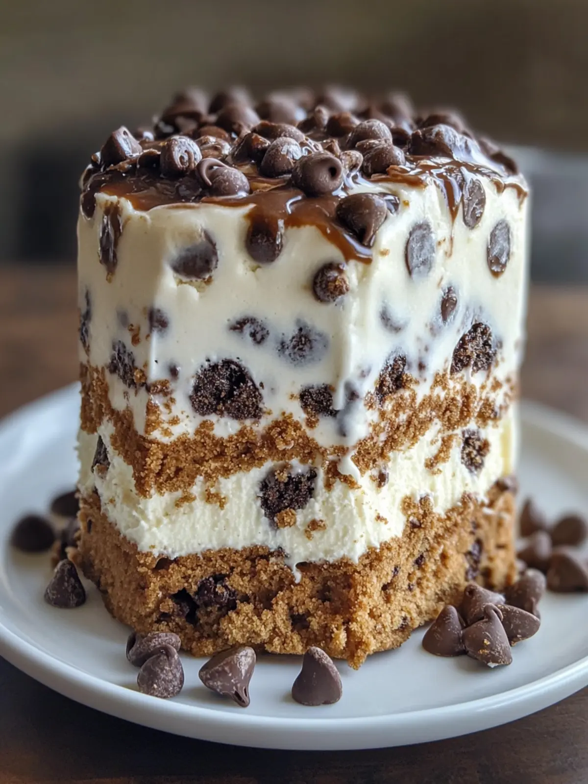 Chocolate Chip Cookie Dough Ice Cream Cake