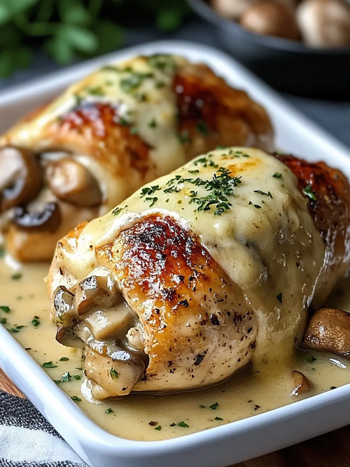 Cheesy Garlic Butter Mushroom Stuffed Chicken Delight 2 Cheesy Garlic Butter Mushroom Stuffed Chicken