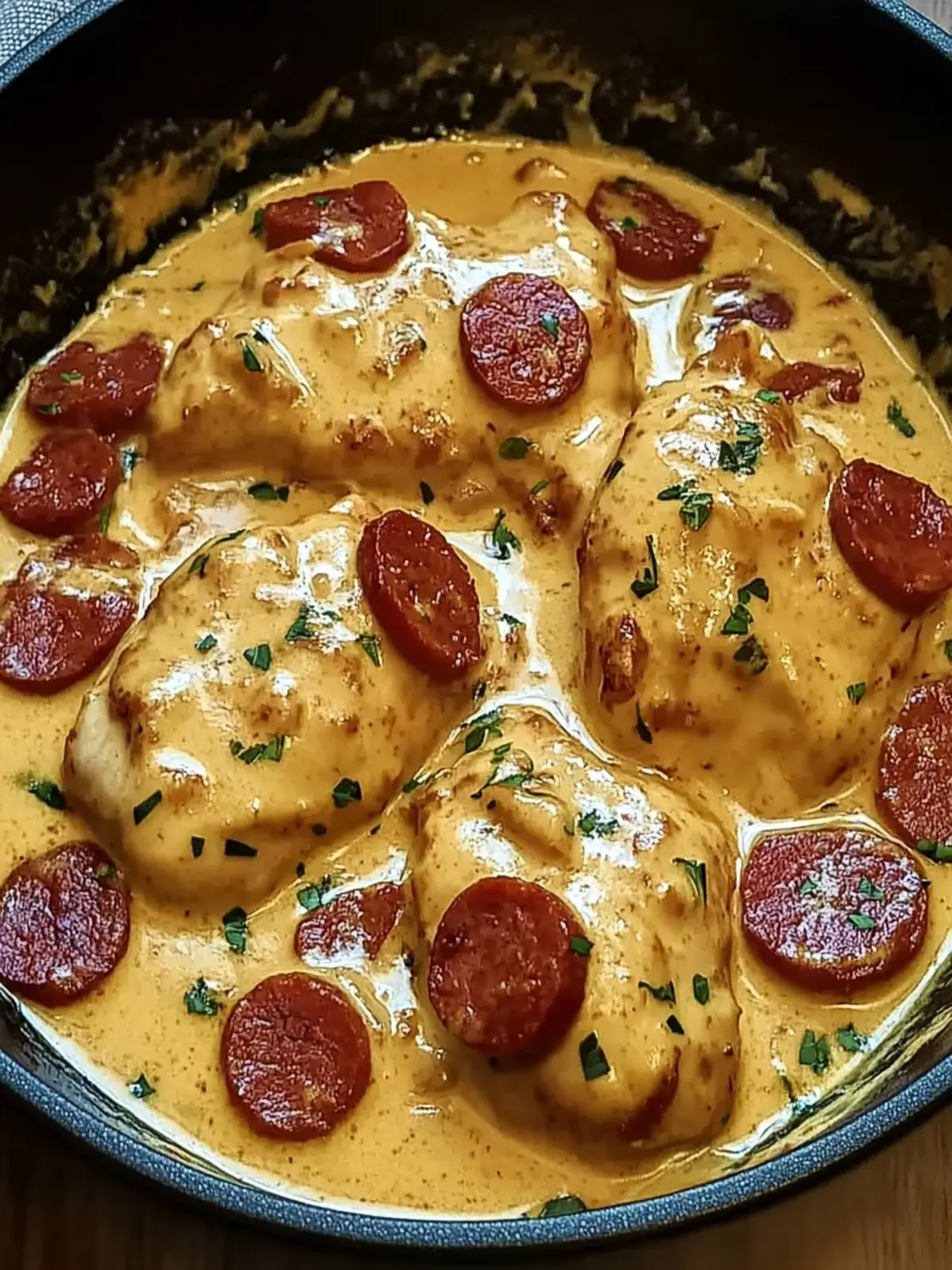 Delicious Creamy Chicken with Chorizo Sauce