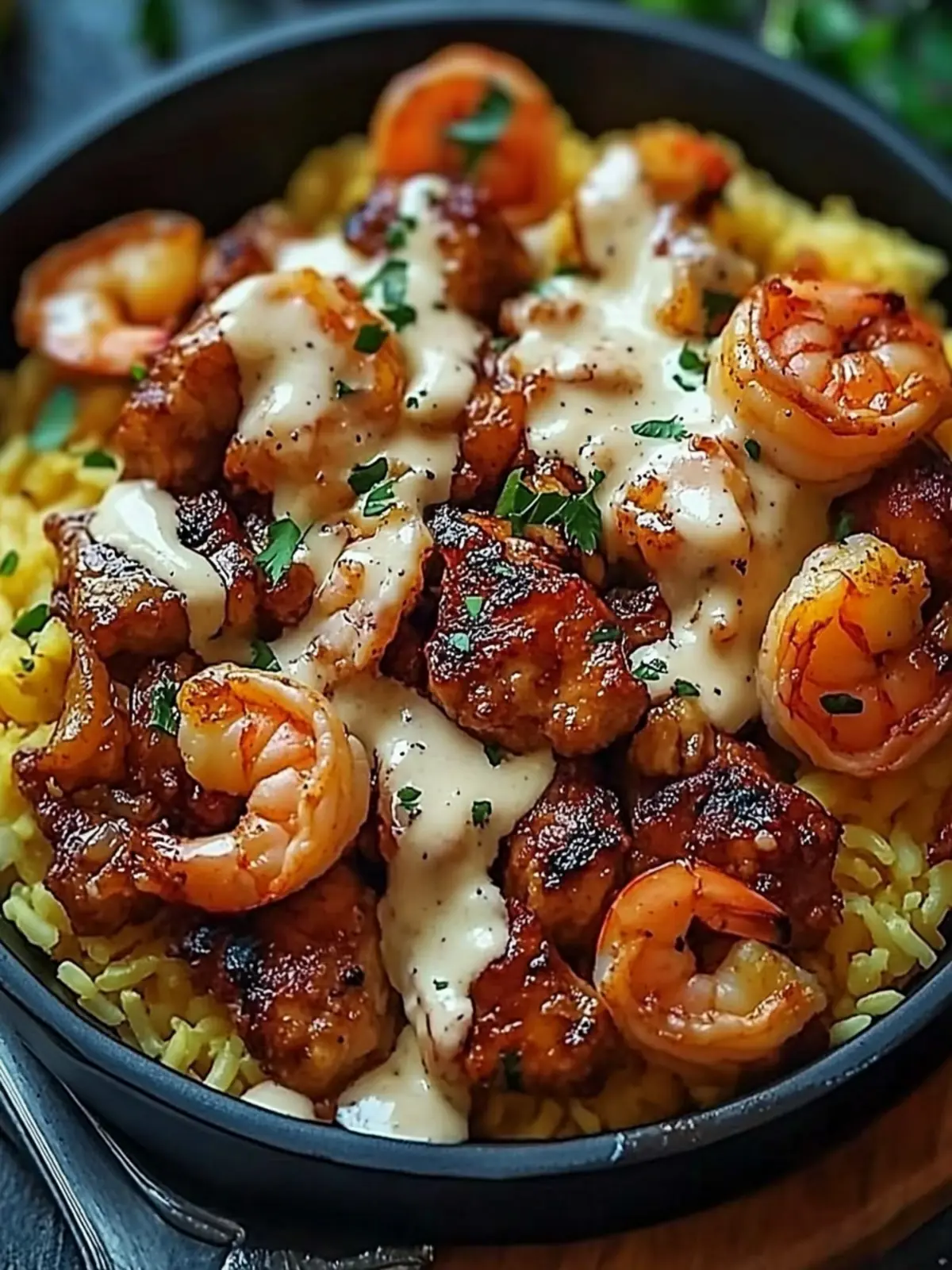 Savor Homemade Jerk Steak and Shrimp Over Tropical Yellow Rice 4 Homemade Jerk Steak and Shrimp Over Tropical Yellow Rice