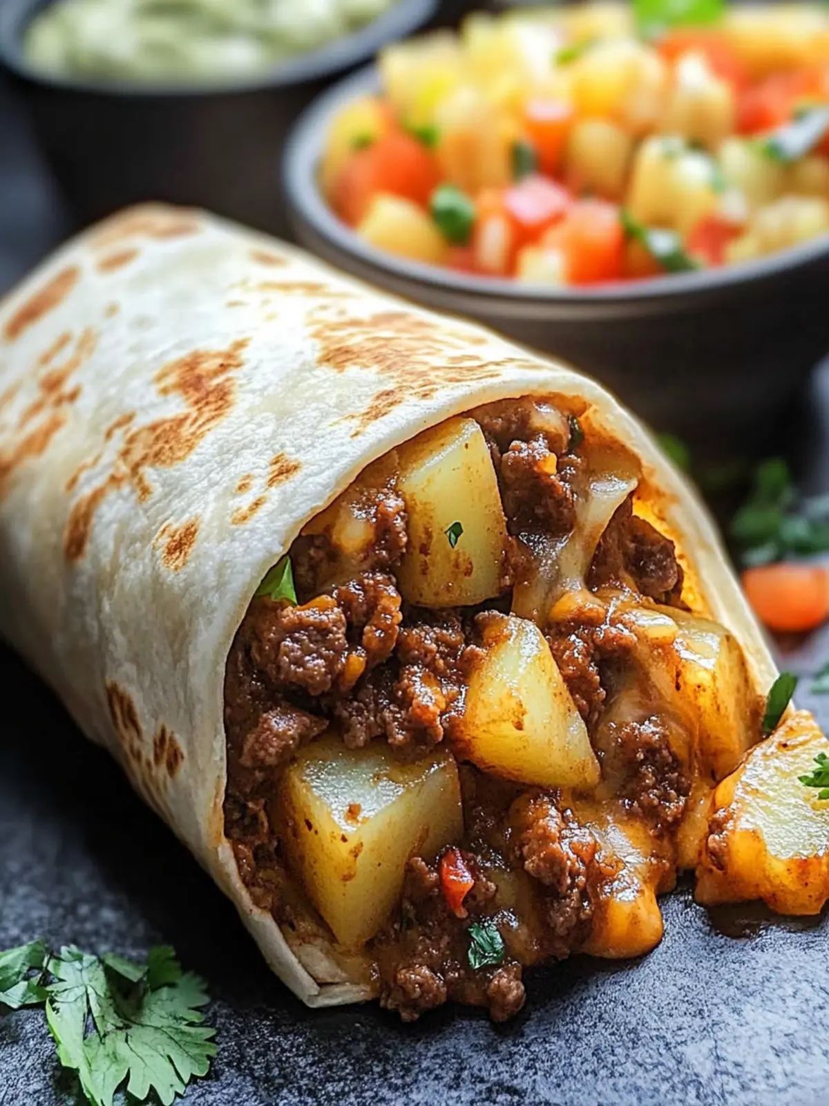 Cheesy Beef and Potato Burritos: Ultimate Comfort Wraps 2 heesy Beef and Potato Burritos