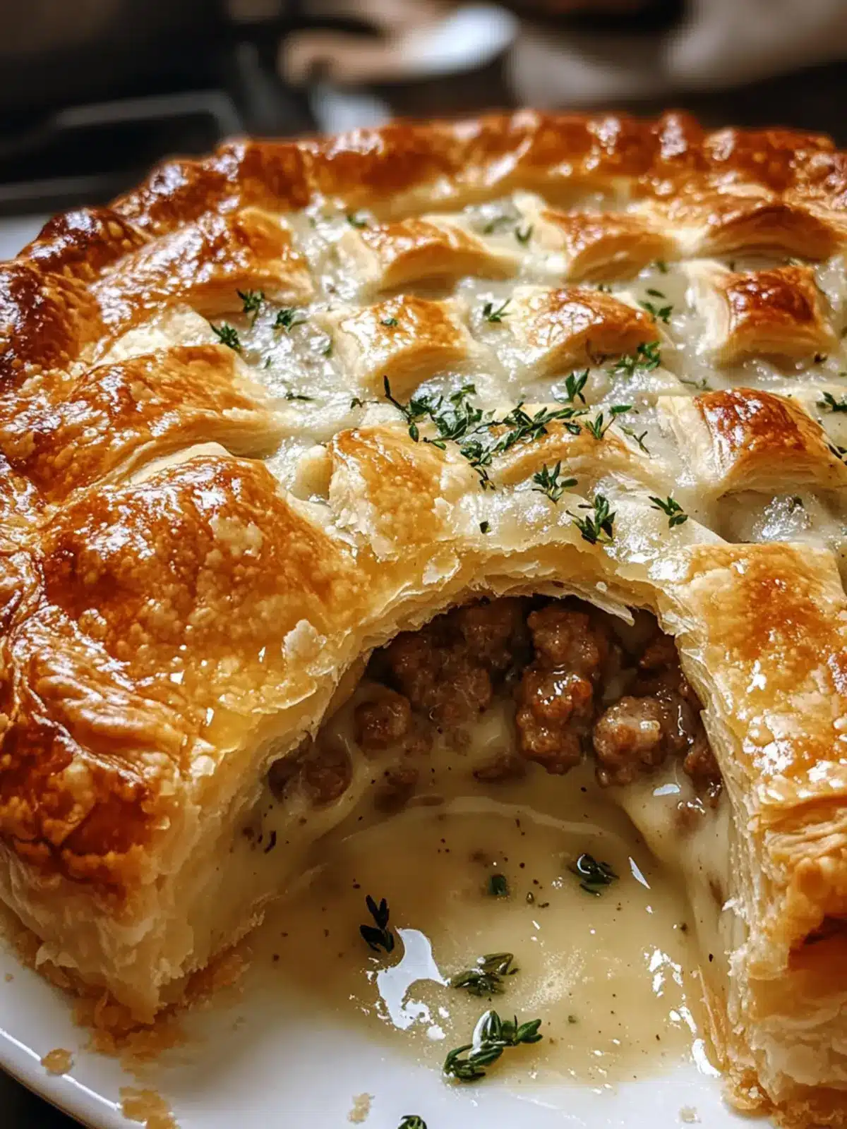Sausage Gravy Puff Pie