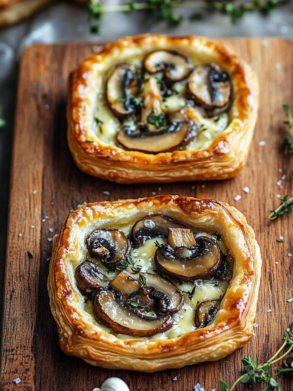 Savory Mushroom & Cheese Puff Pastry Tarts to Impress Your Guests 2 Savory Mushroom & Cheese Puff Pastry Tarts