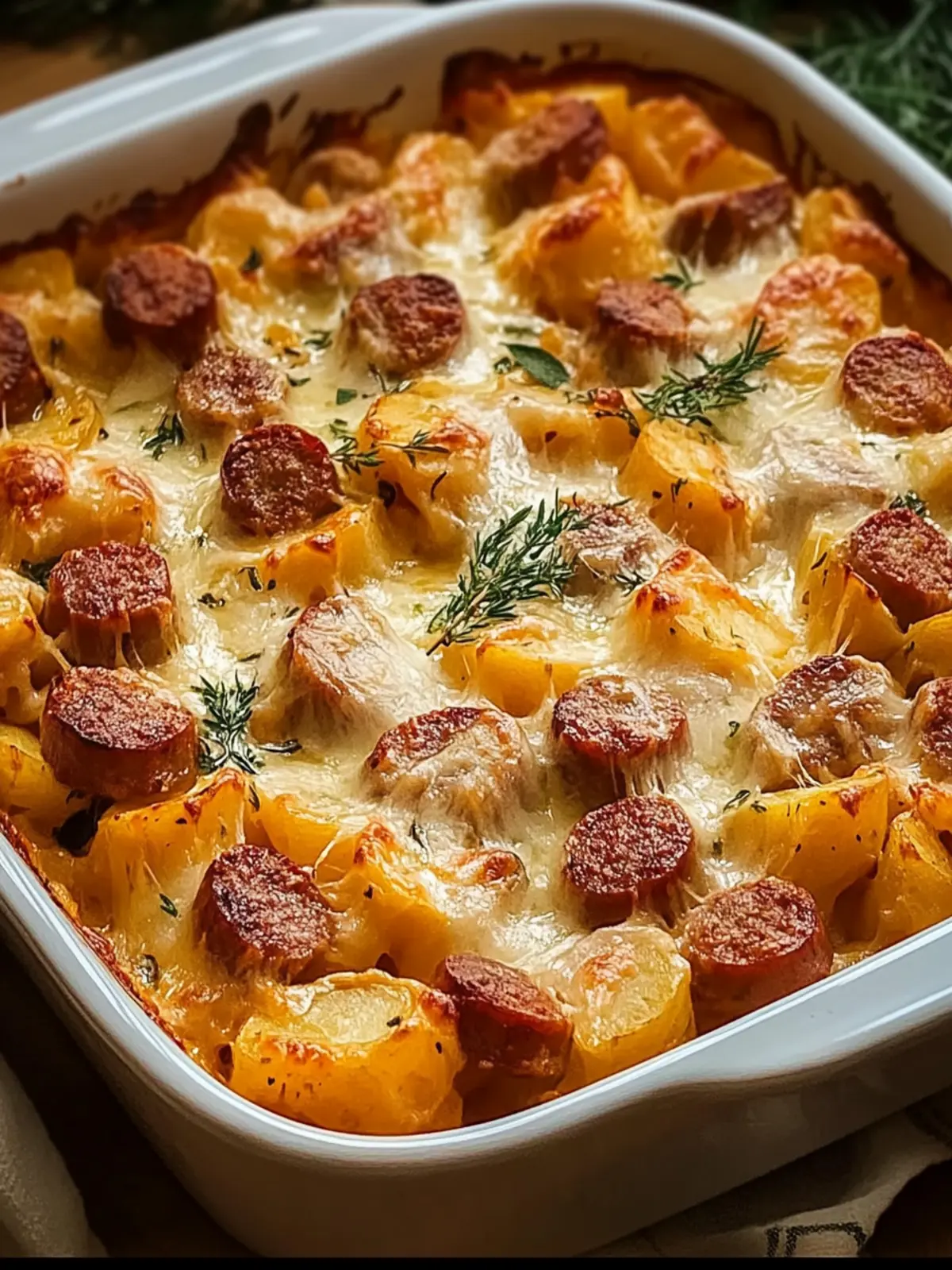 Cheesy Sausage & Vegetable Potato Bake