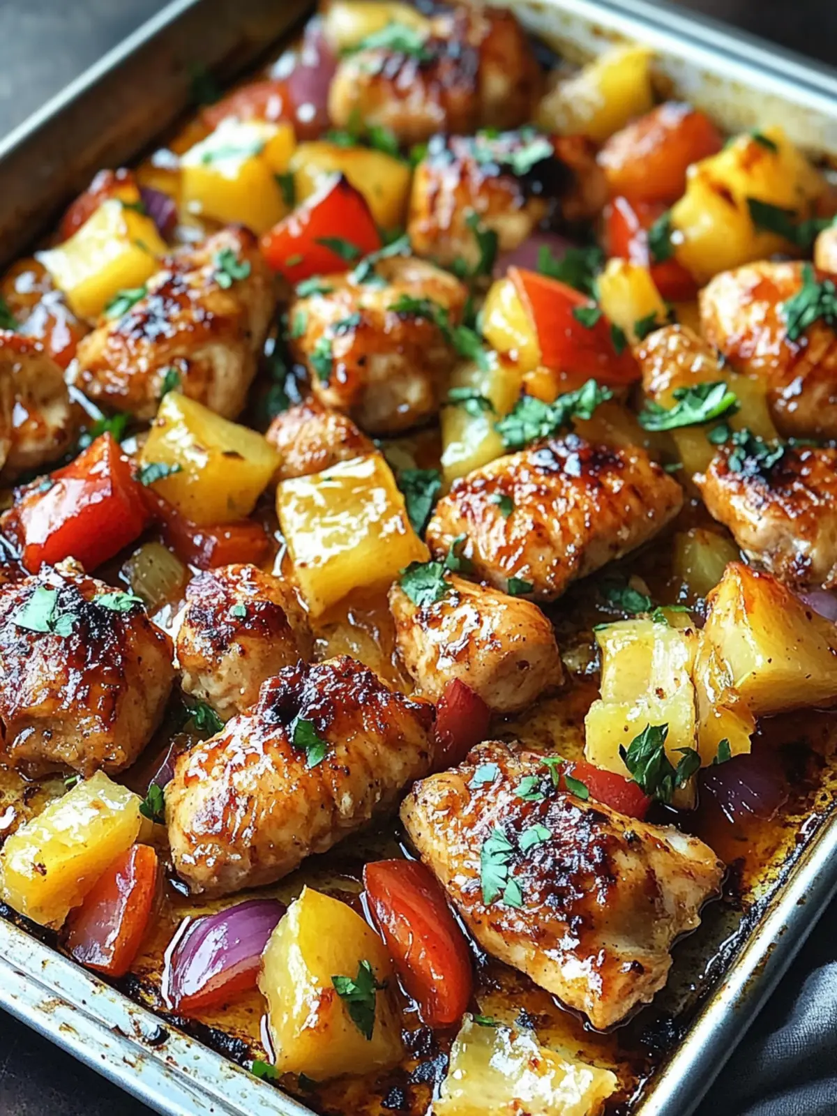 Easy Sheet Pan Hawaiian Chicken for a Flavorful Family Feast 3 Sheet Pan Hawaiian Chicken.