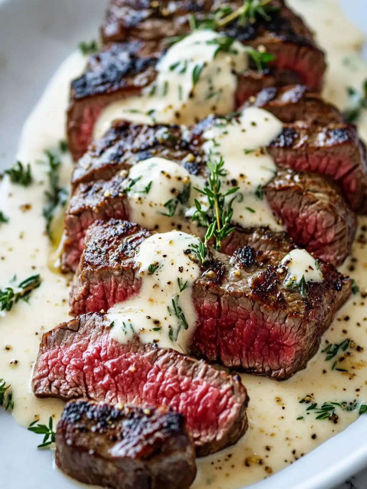 Garlic Butter Steak With Parmesan Cream Sauce