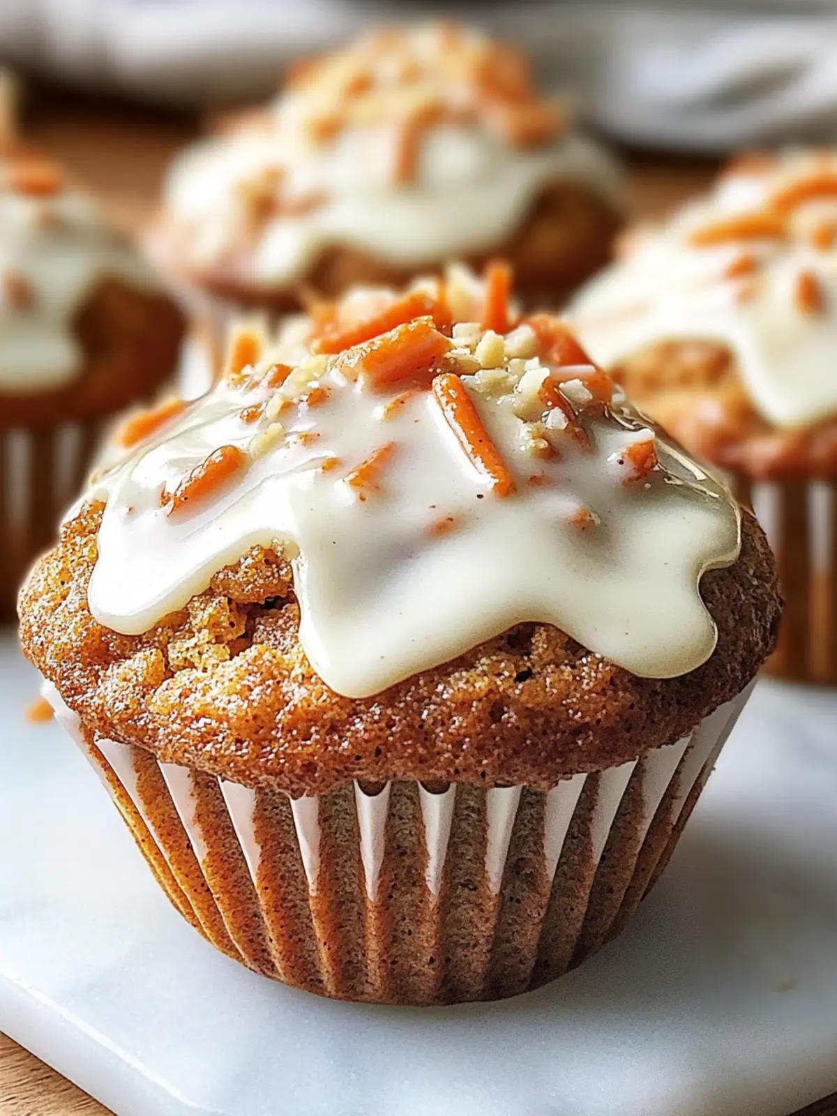 Carrot Cake Muffins with Cream Cheese Glaze