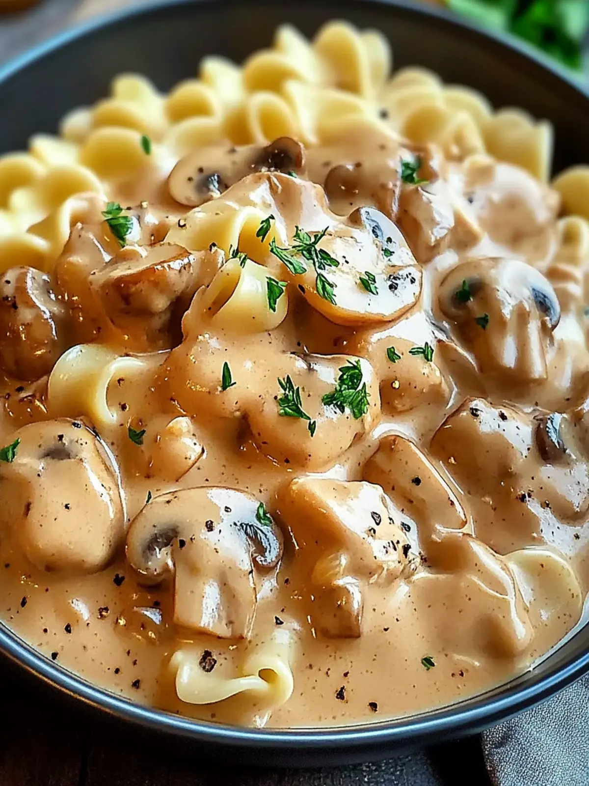 Homemade Creamy Chicken Stroganoff with Mushrooms