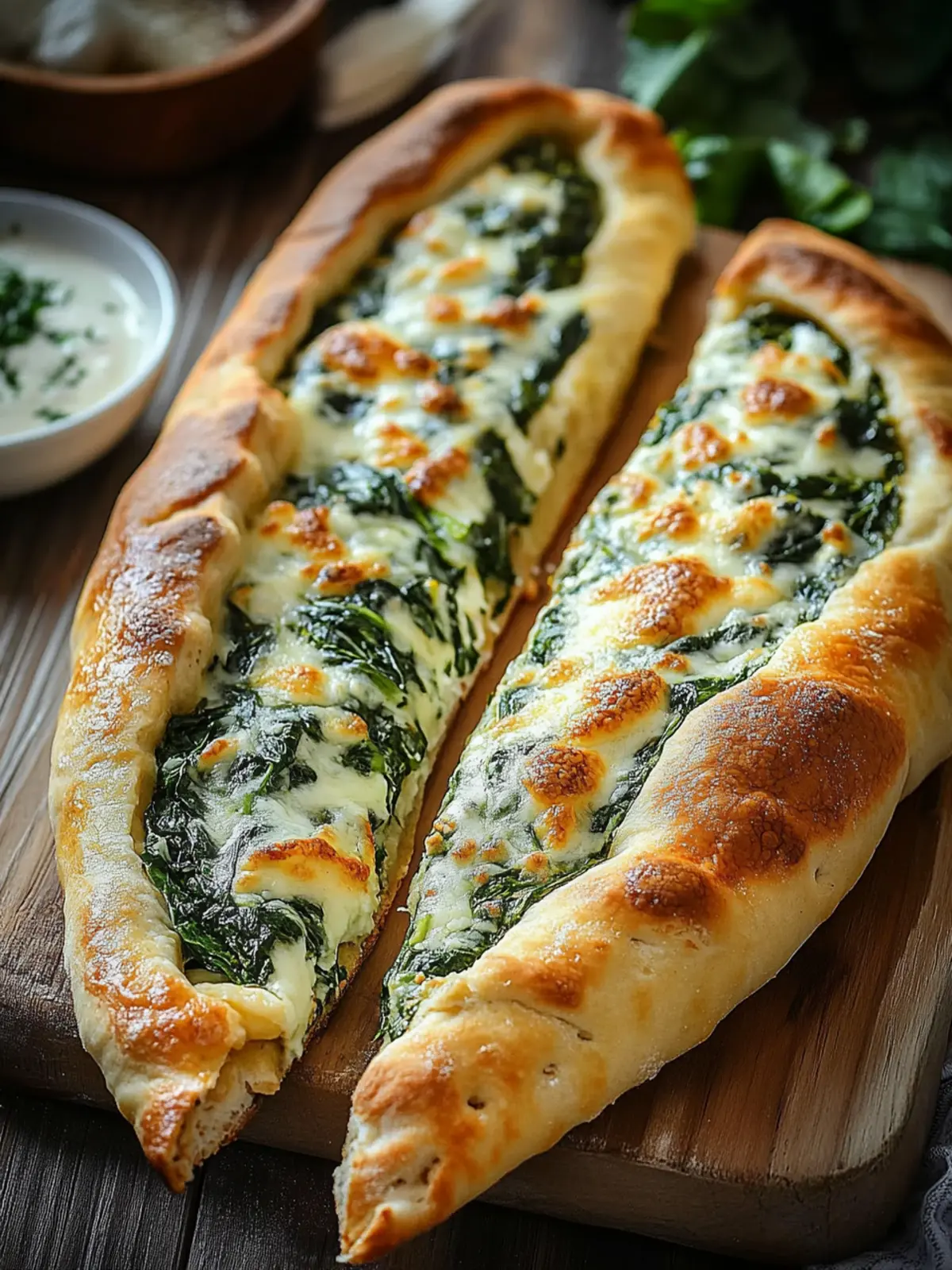 Turkish-Style Spinach and Cheese Flatbread