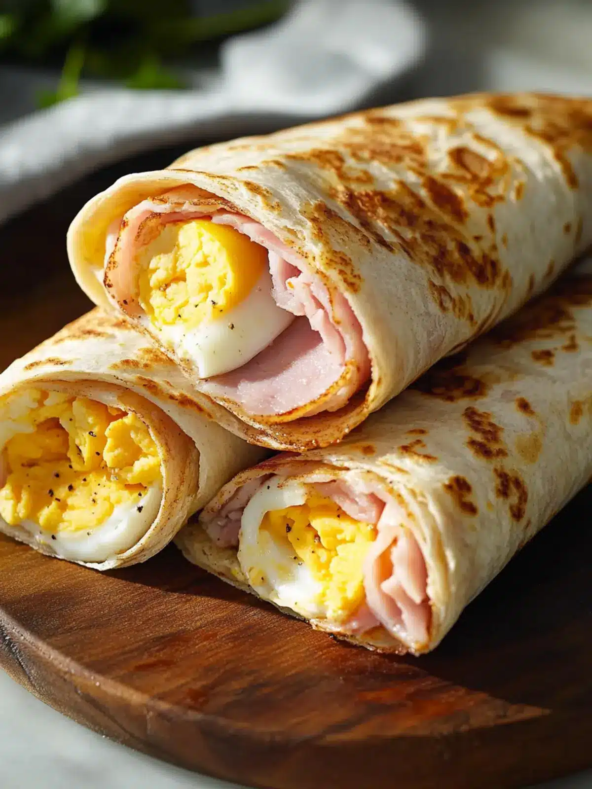 Golden Ham and Egg Morning Wrap