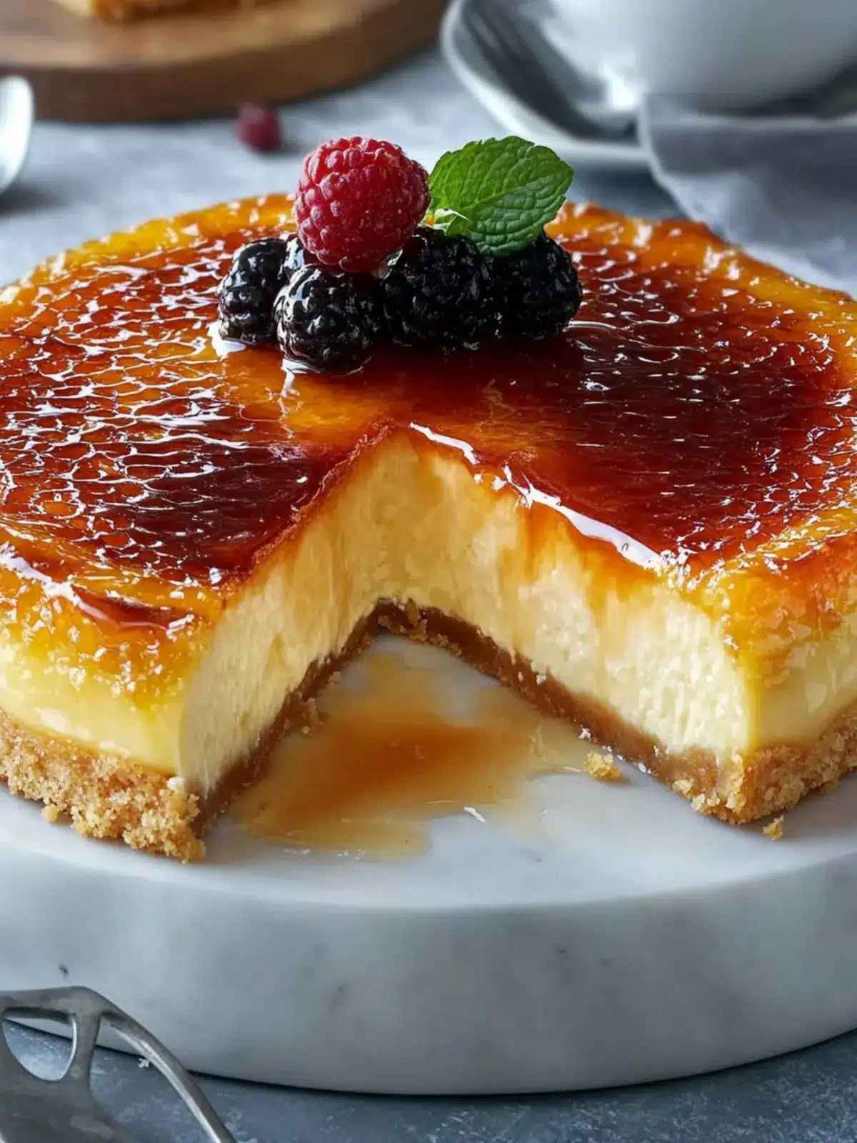 Indulge in Velvety Cr me Br »l e Cheesecake with Caramelized Topping 4 Velvety Cr me Br »l e Cheesecake with a Caramelized Topping