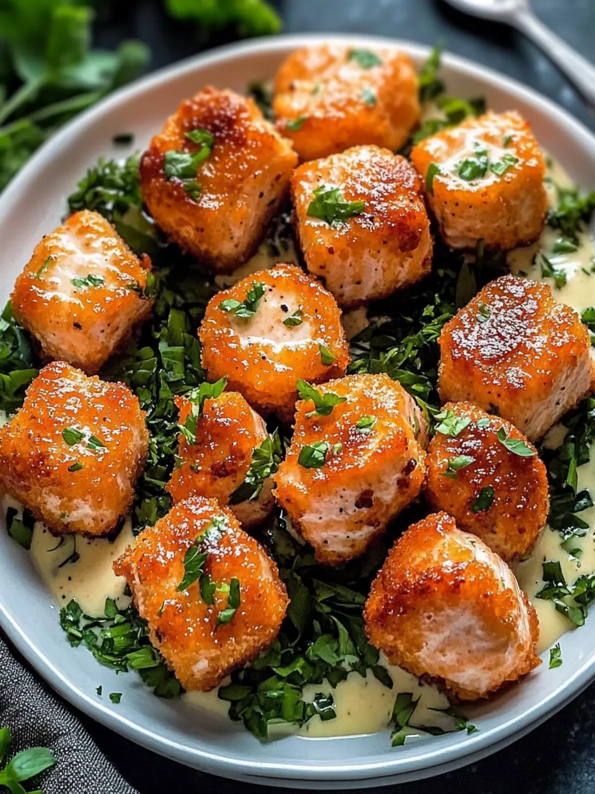 Crispy Bang Bang Salmon Bites