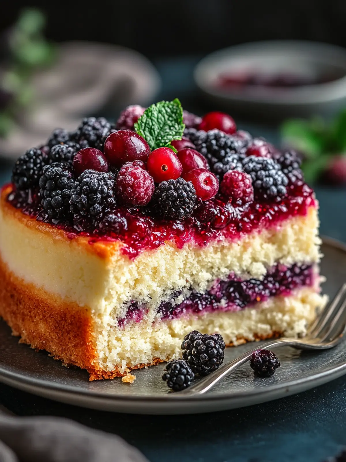 Cottage Cheese and Berry Jam Cake
