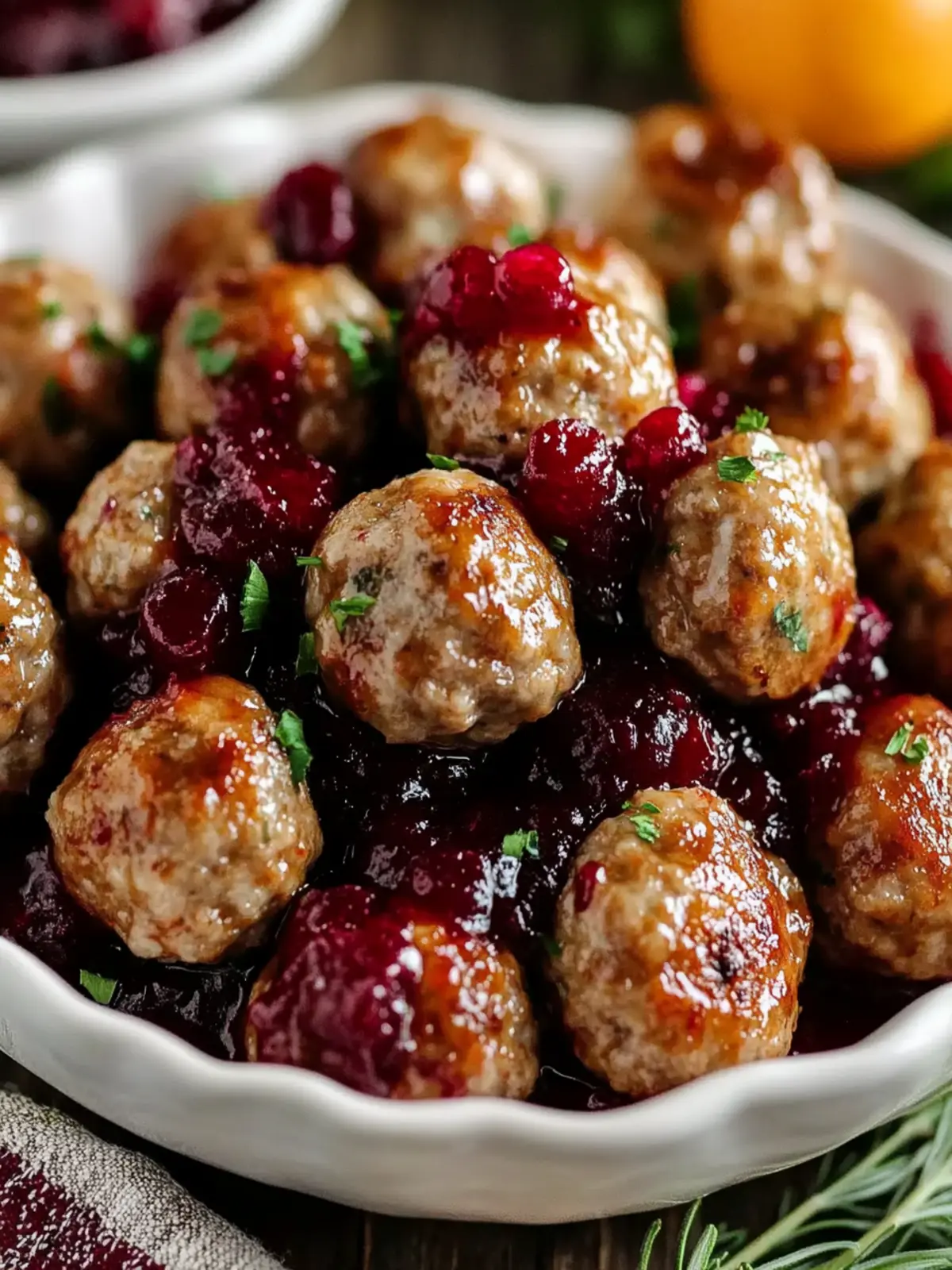 Savory Meatballs with Zesty Cranberry Orange Sauce Delight 4 Meatballs with Cranberry Orange Sauce