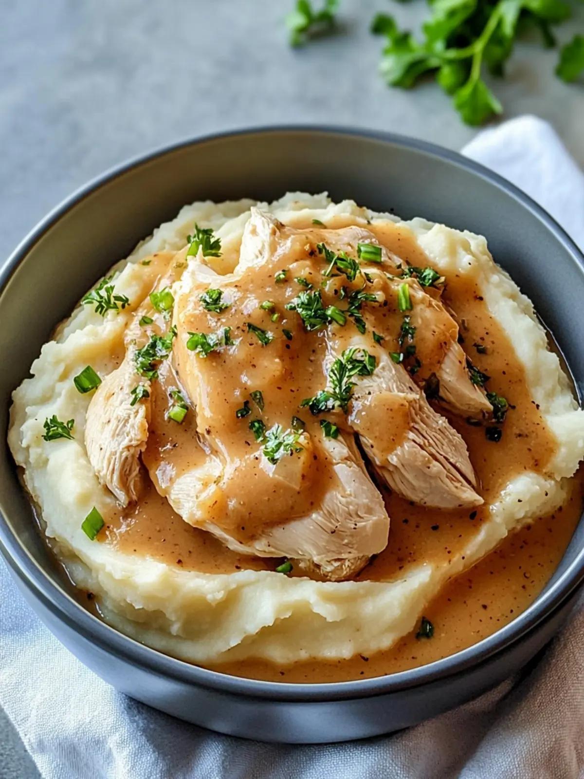 Crockpot Ranch Chicken & Gravy with Buttery Mashed Potatoes Bliss 4 CROCKPOT RANCH CHICKEN & GRAVY WITH BUTTERY MASHED POTATOES