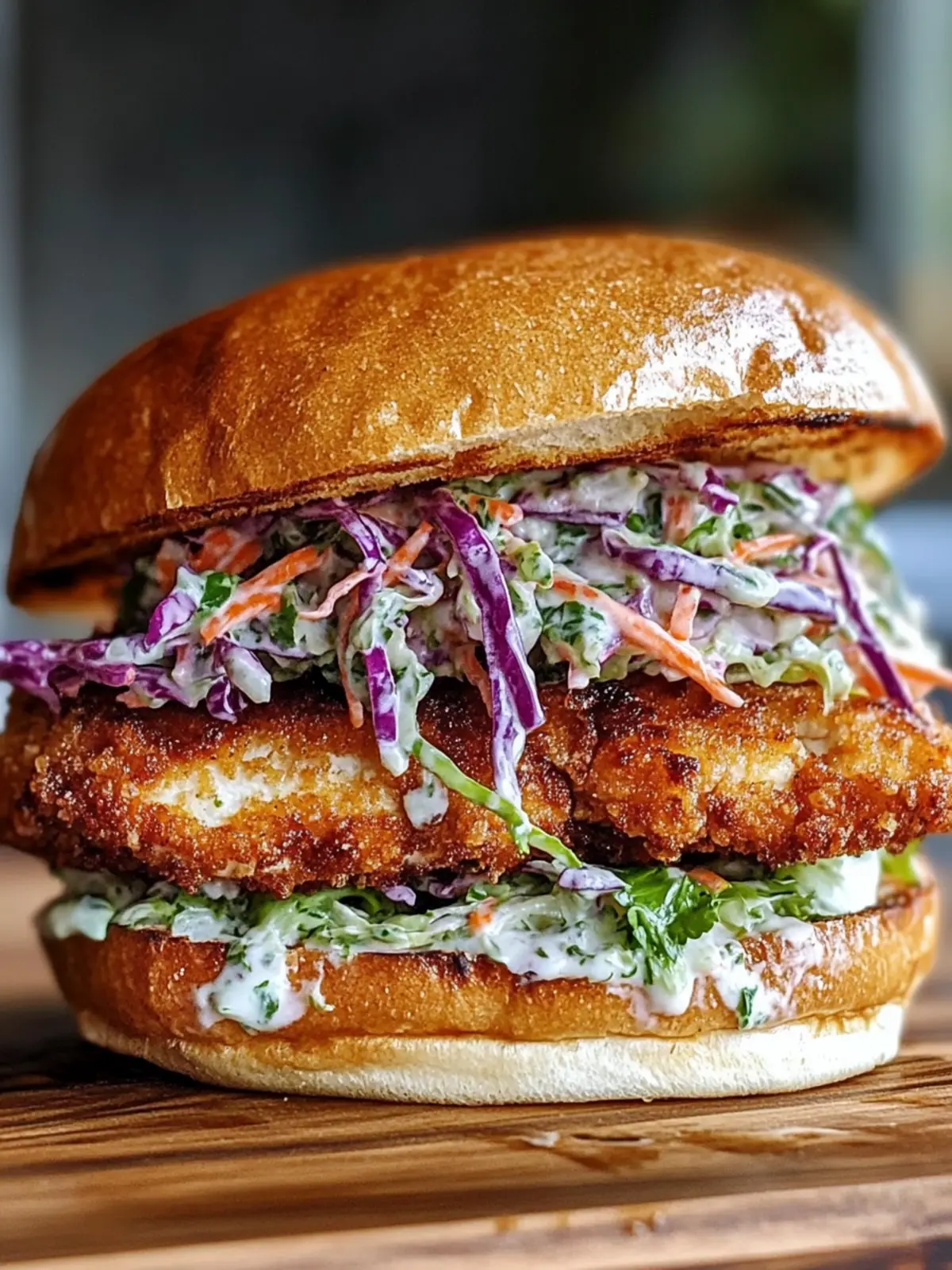 Crispy Mozzarella Chicken Sandwich with Zesty Tangy Slaw 3 Crispy Mozzarella Chicken Sandwich with Tangy Slaw