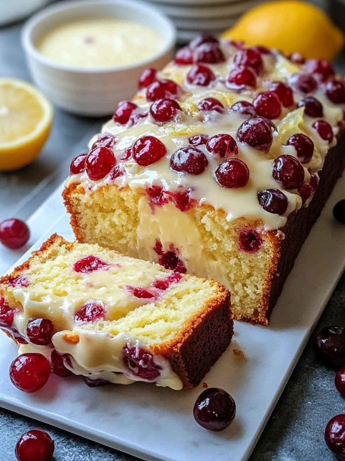 Delicious Lemon Cranberry Cream Cheese Loaf to Brighten Your Day 3 LEMON CRANBERRY CREAM CHEESE LOAF