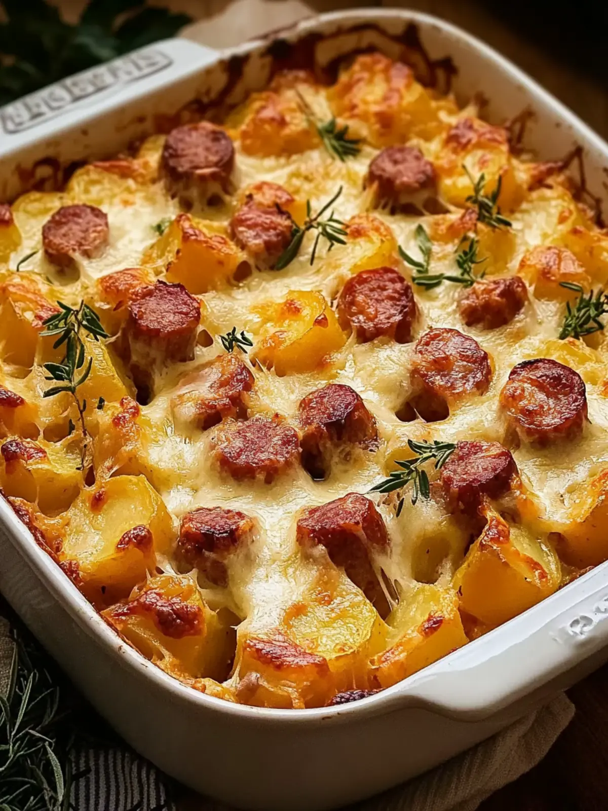 Cheesy Sausage & Vegetable Potato Bake