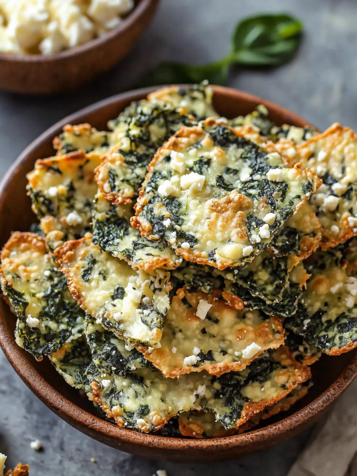 Mediterranean Spinach Feta Crisps