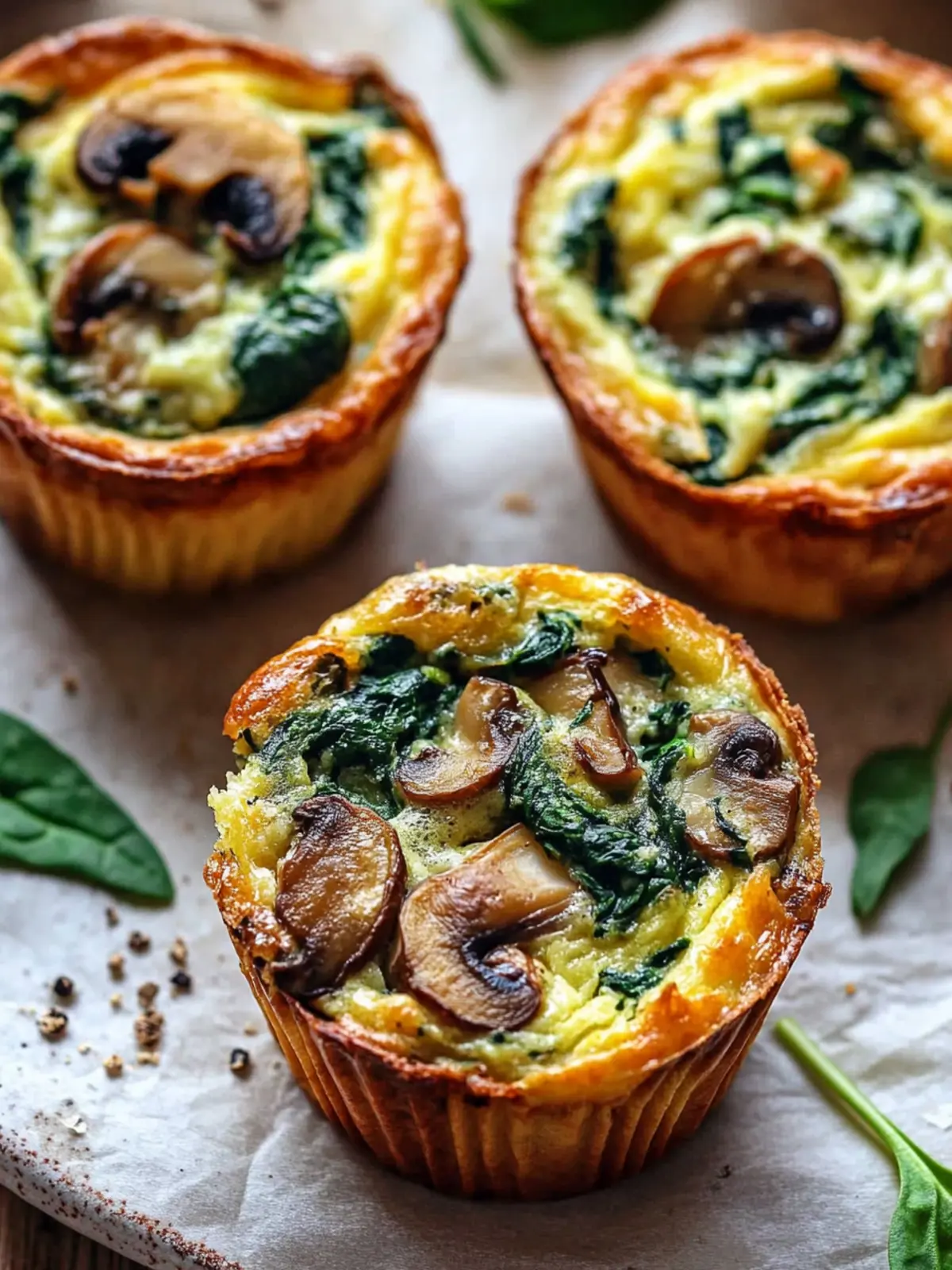 Spinach and Mushroom Quiche Muffins