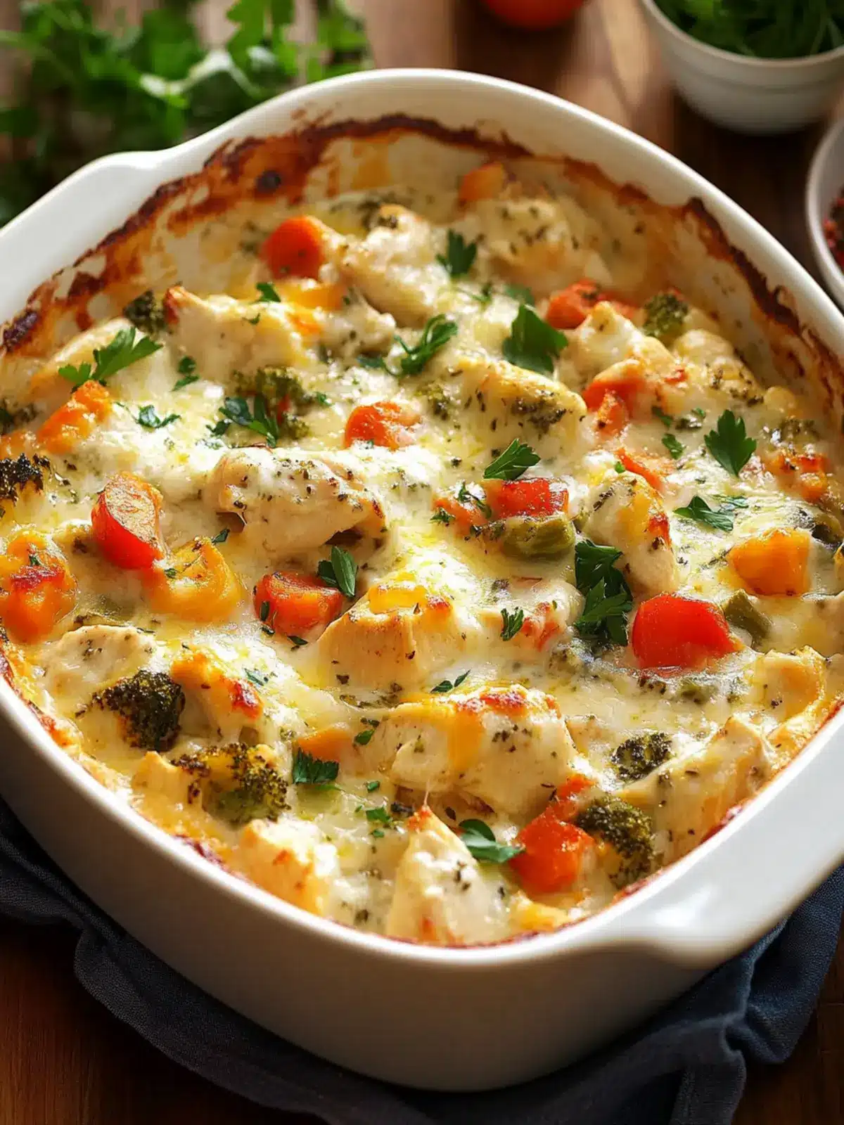 Creamy Herb Chicken & Veggie Cheese Casserole