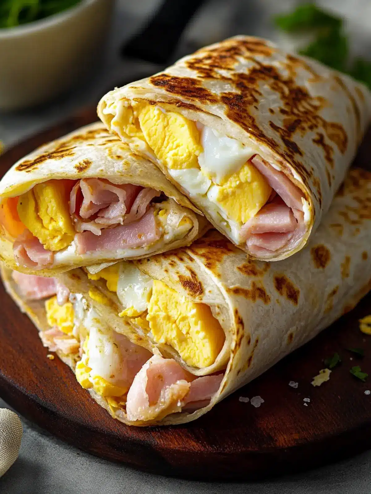 Golden Ham and Egg Morning Wrap