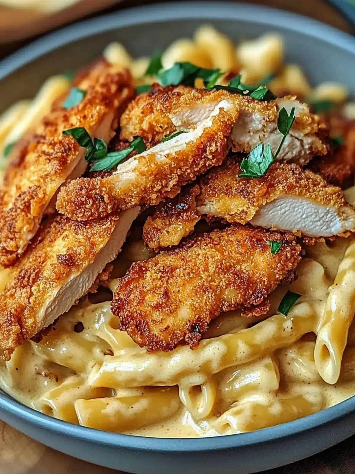 Crispy Chicken with Creamy Pasta: A Comfort Food Delight 2 Crispy Chicken with Creamy Pasta