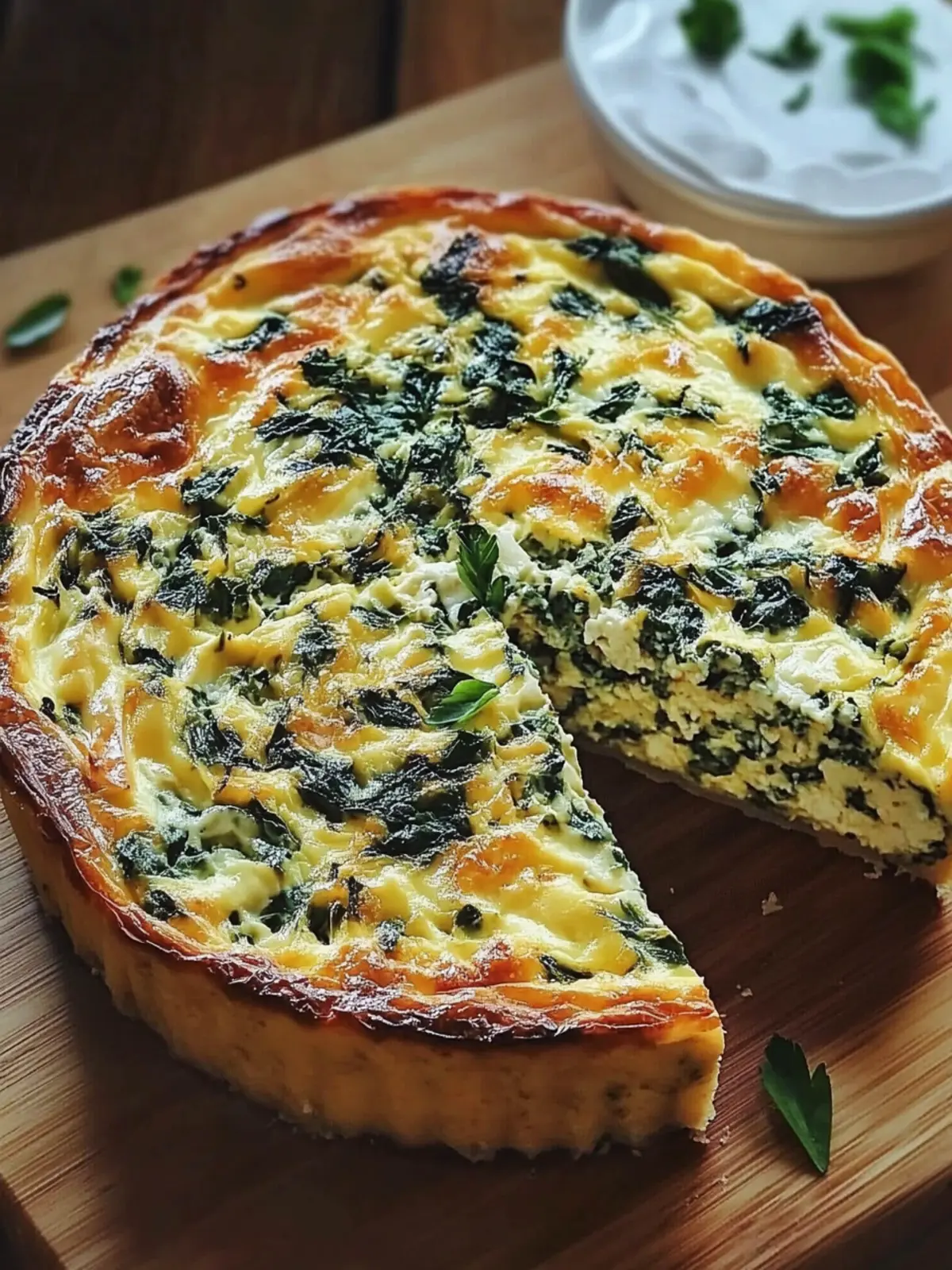 Cottage Cheese & Spinach Crustless Quiche