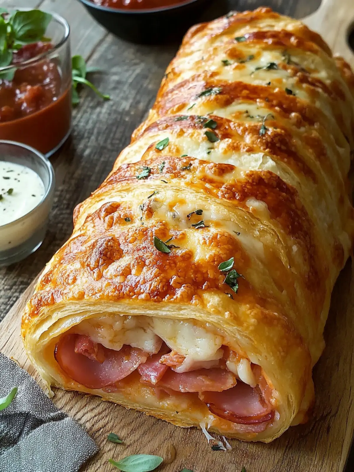 Cheesy Puff Pastry Roll with Ham, Salami, and Pepperoni Delight 3 CHEESY PUFF PASTRY ROLL WITH HAM AND SALAMI AND PEPPERONI