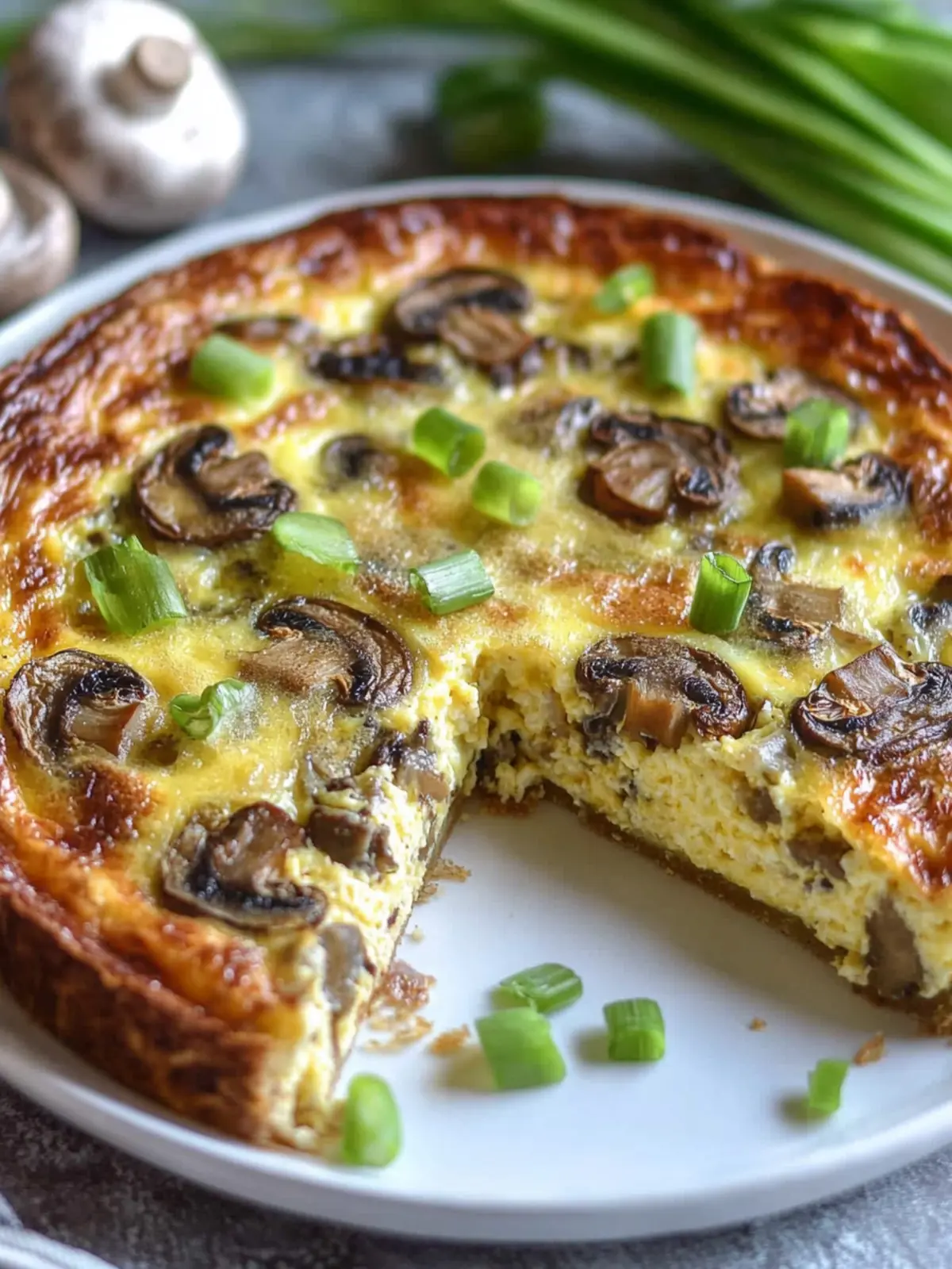 Crustless Mushroom & Cheddar Quiche That's Pure Comfort Food 3 Crustless Mushroom & Cheddar Quiche