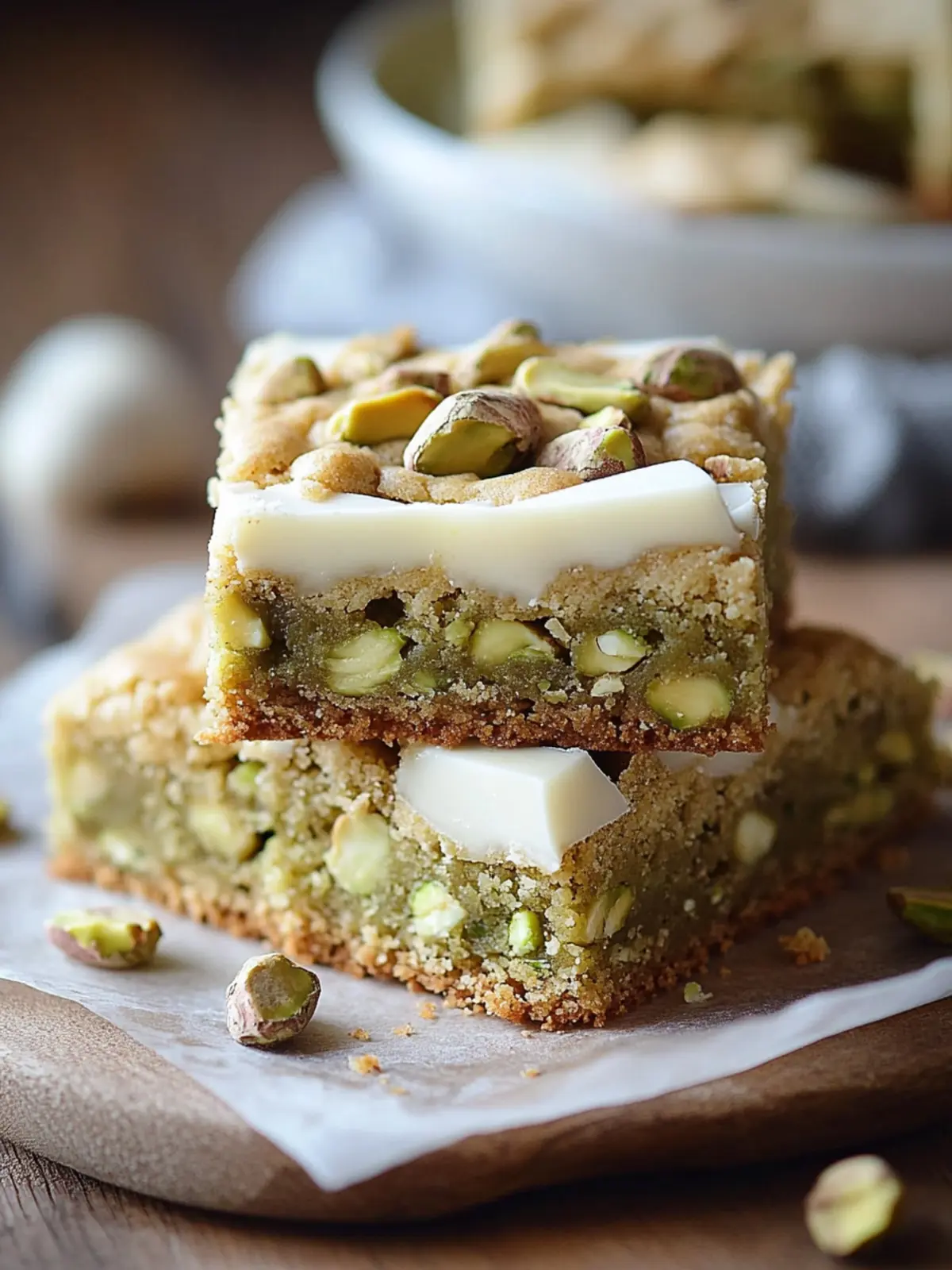 Chewy Pistachio and White Chocolate Cookie Bars to Wow Your Guests 2 Chewy Pistachio and White Chocolate Cookie Bars
