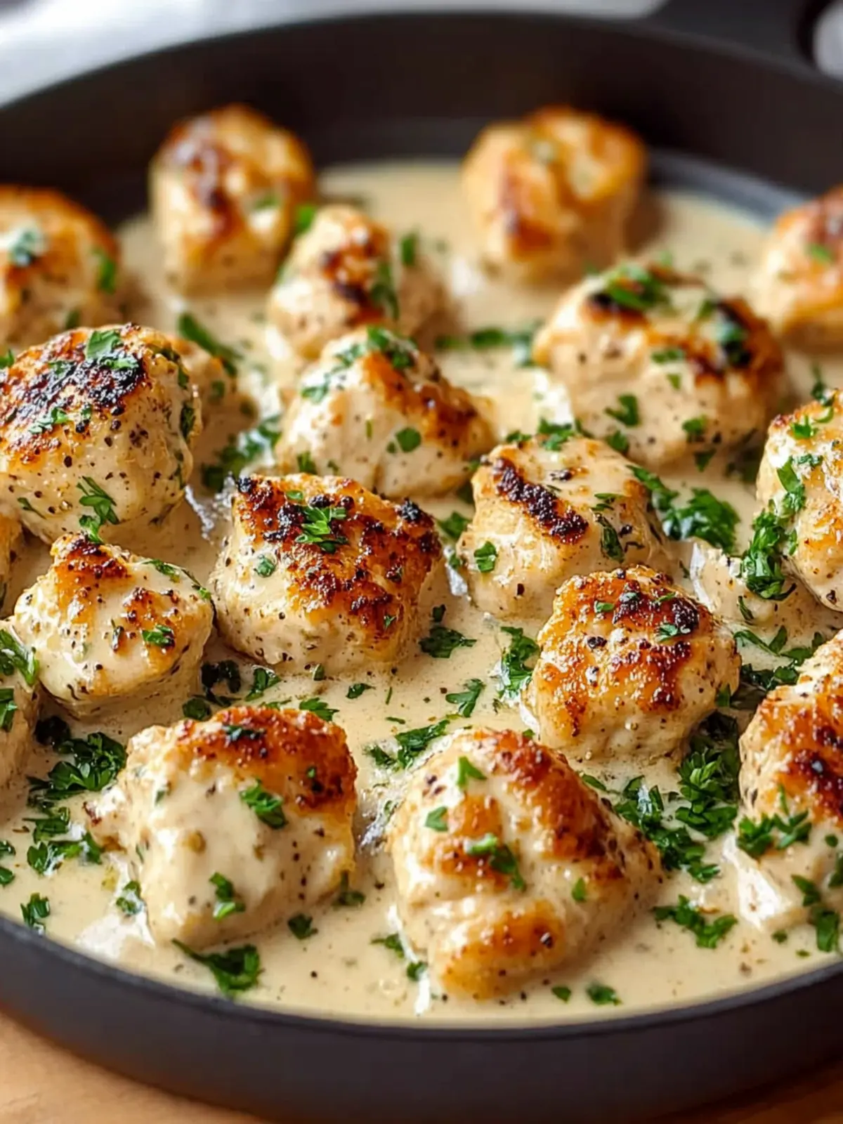 Creamy Garlic Chicken Bites That'll Make You Smile 2 Creamy Garlic Chicken Bites