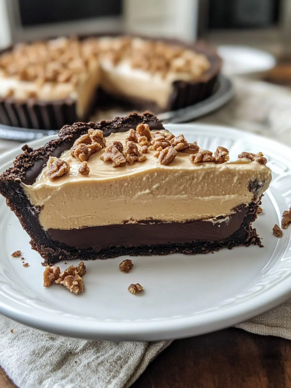 Decadent Peanut Butter Chocolate Pie with Whipped Cream Bliss 2 PEANUT BUTTER CHOCOLATE PIE WITH WHIPPED CREAM TOPPING