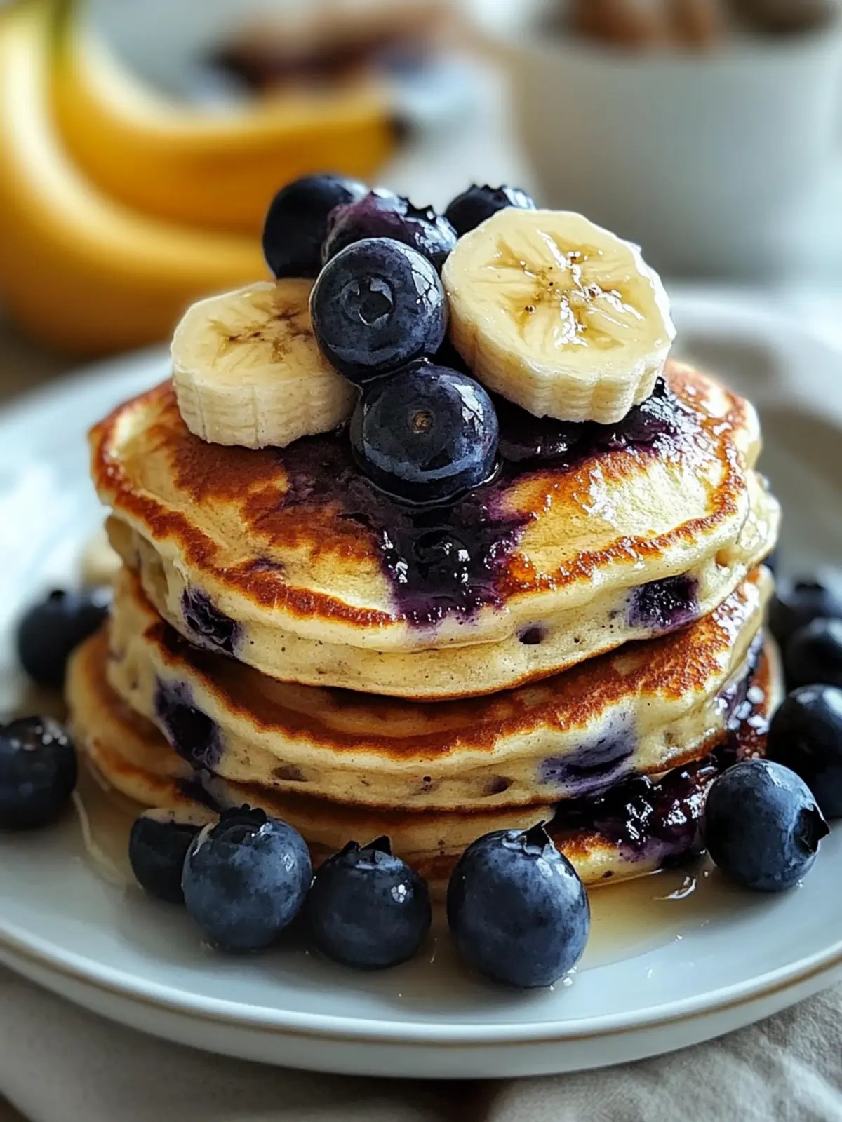 Fluffy Blueberry Banana Pancakes for a Bright Morning Treat 4 Blueberry Banana Pancakes
