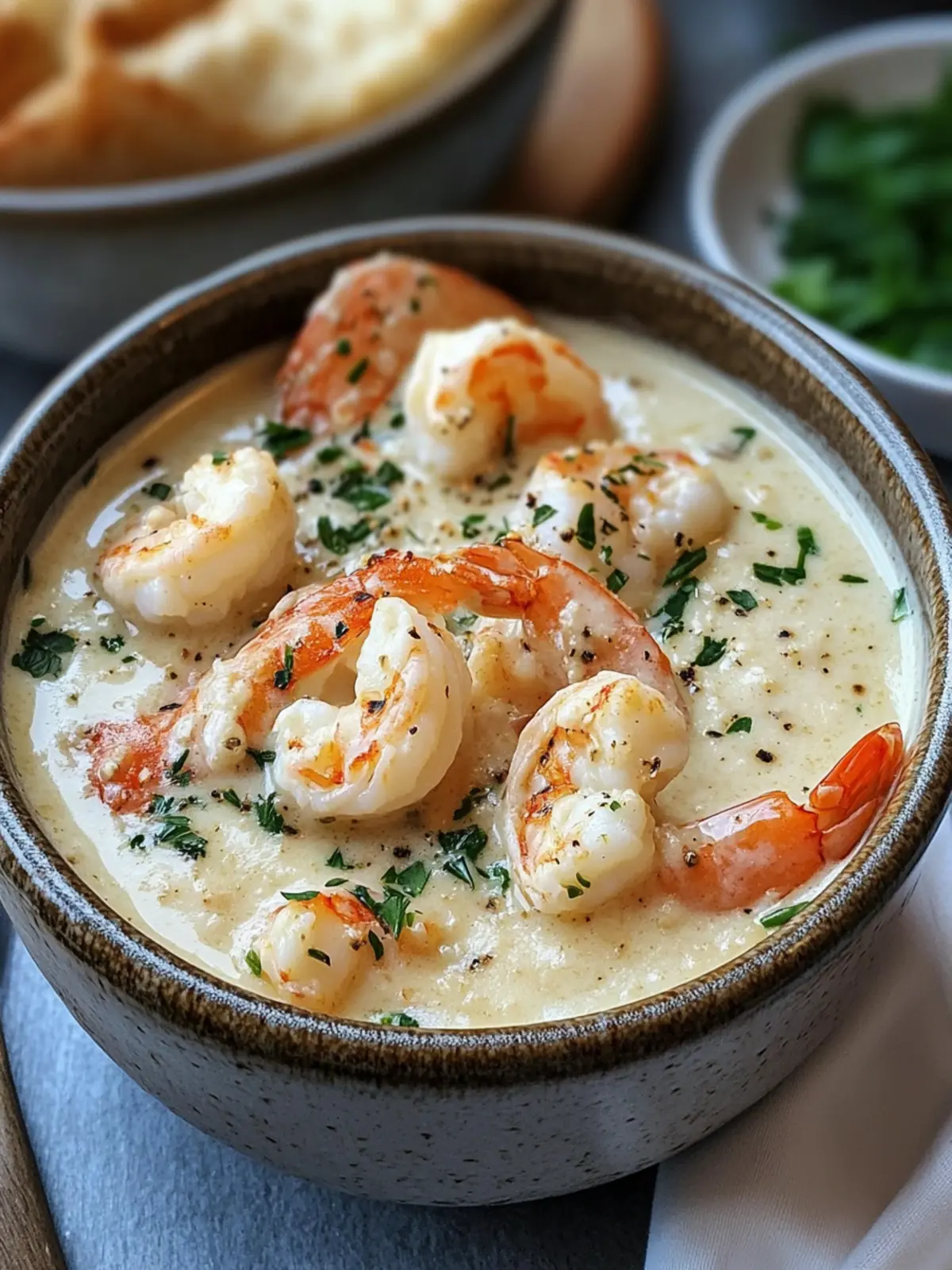 Creamy Crab and Shrimp Seafood Bisque with Zesty Dressing 2 CREAMY CRAB AND SHRIMP SEAFOOD BISQUE WITH GARLIC HERB DRESSING